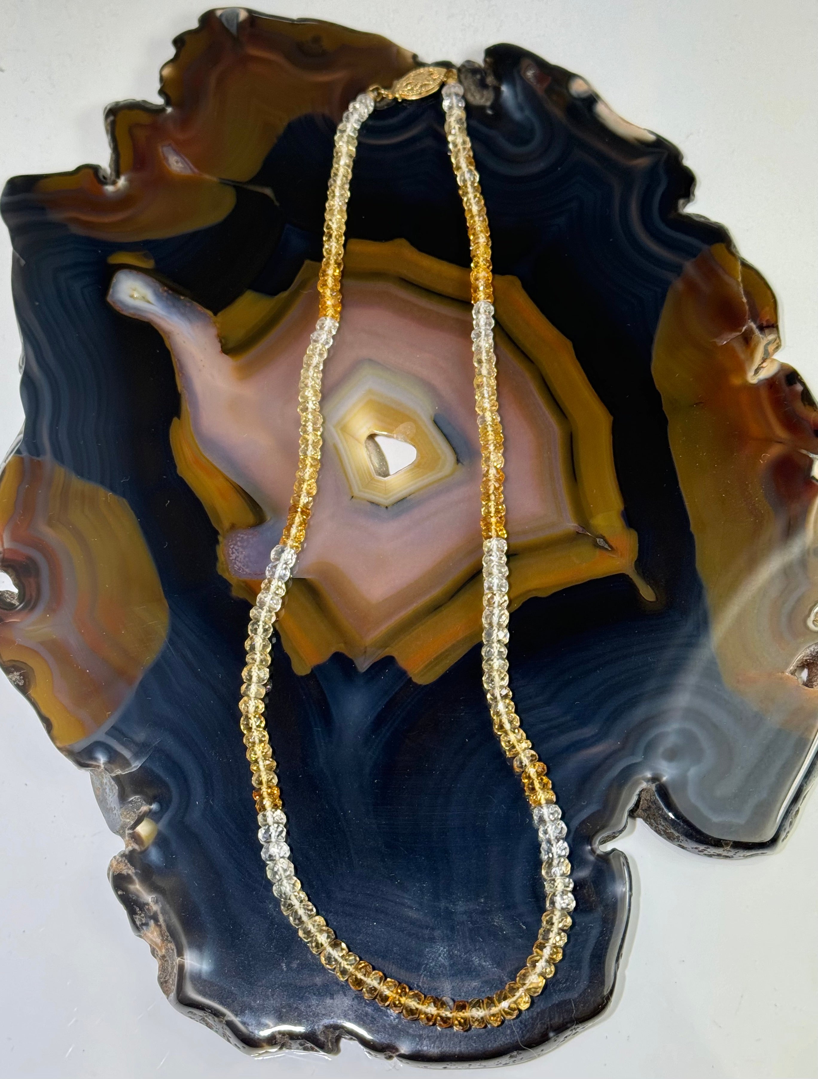 Citrine Bead 14k Necklace