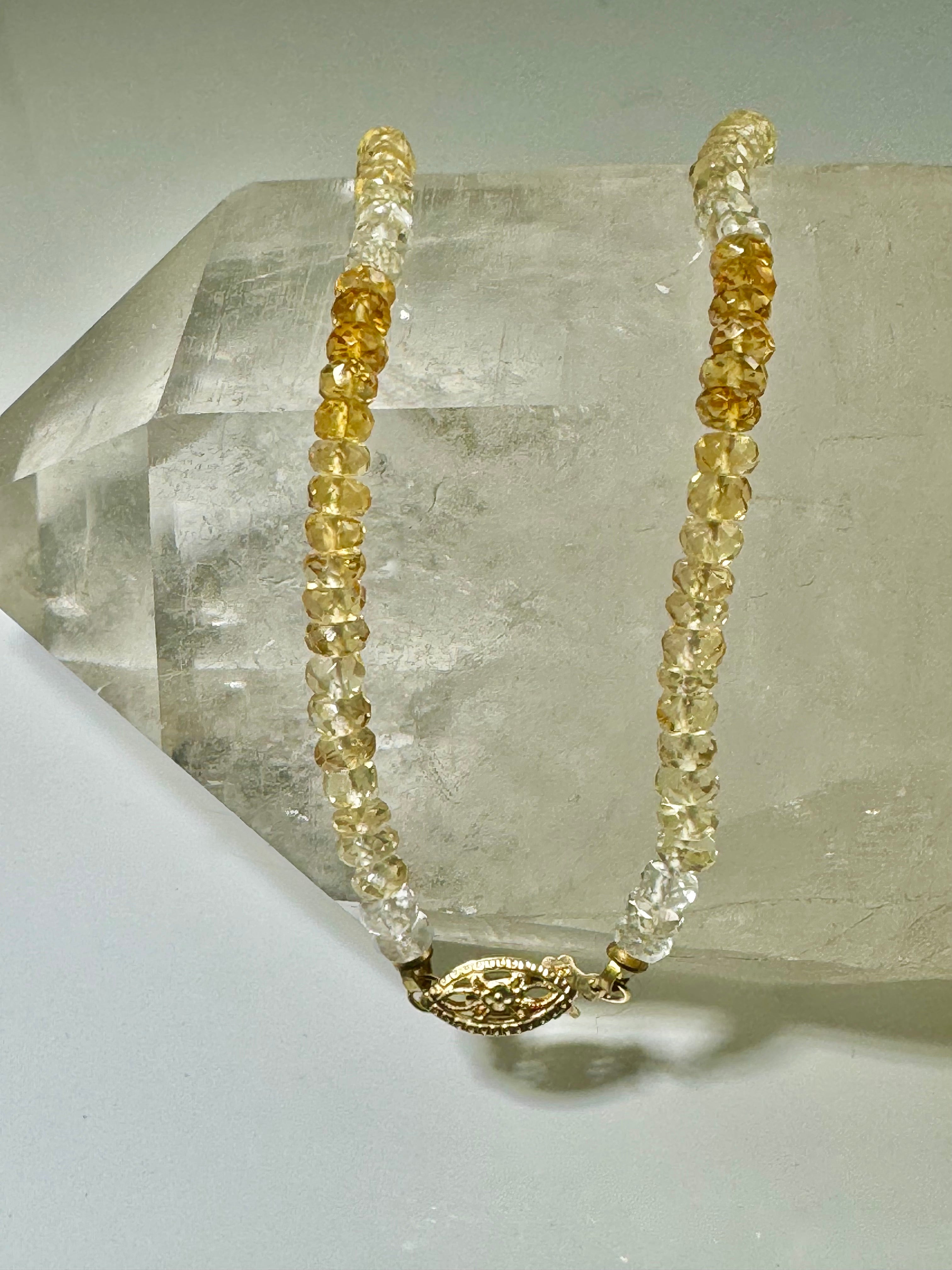 Citrine Bead 14k Necklace