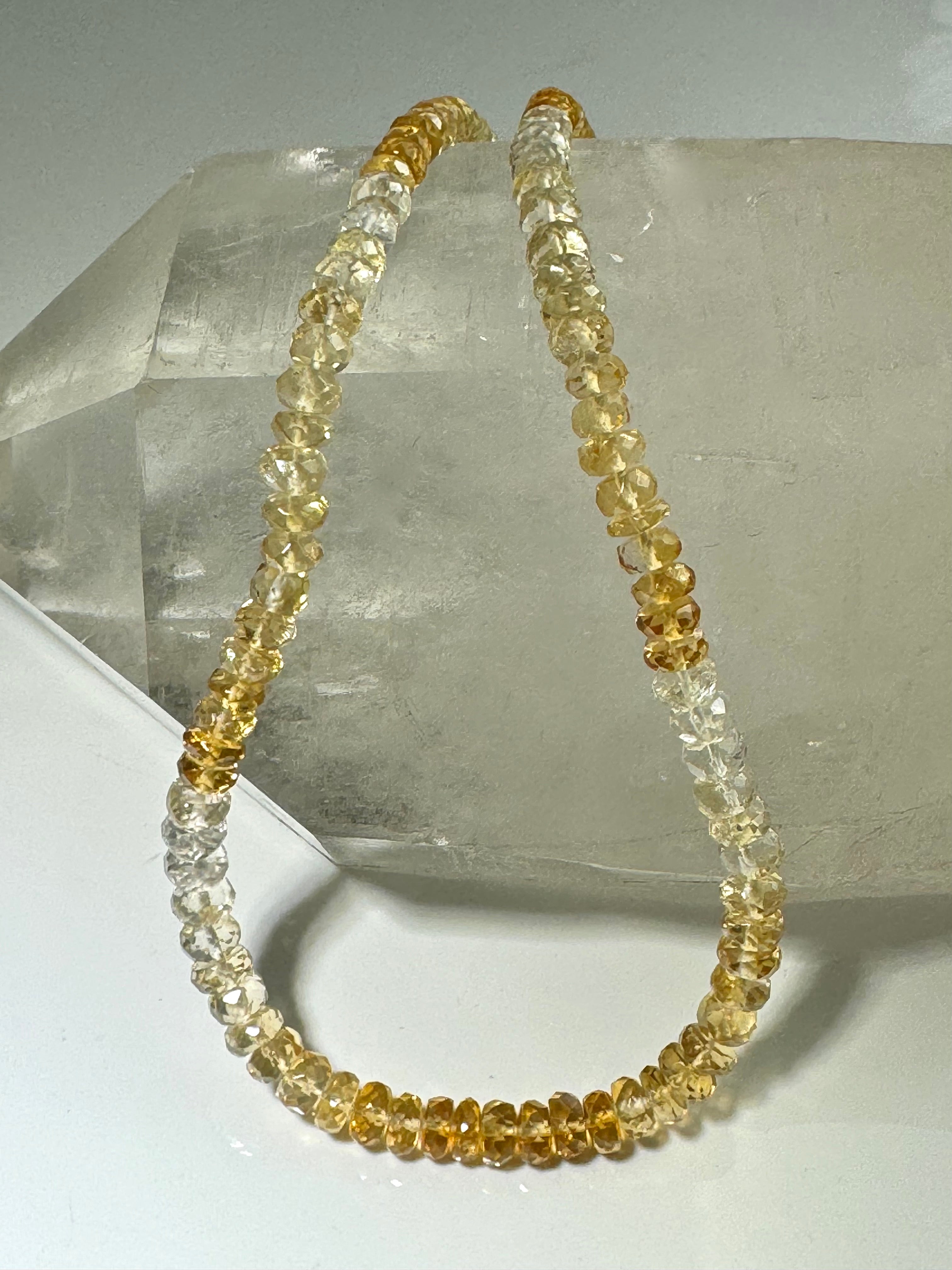 Citrine Bead 14k Necklace