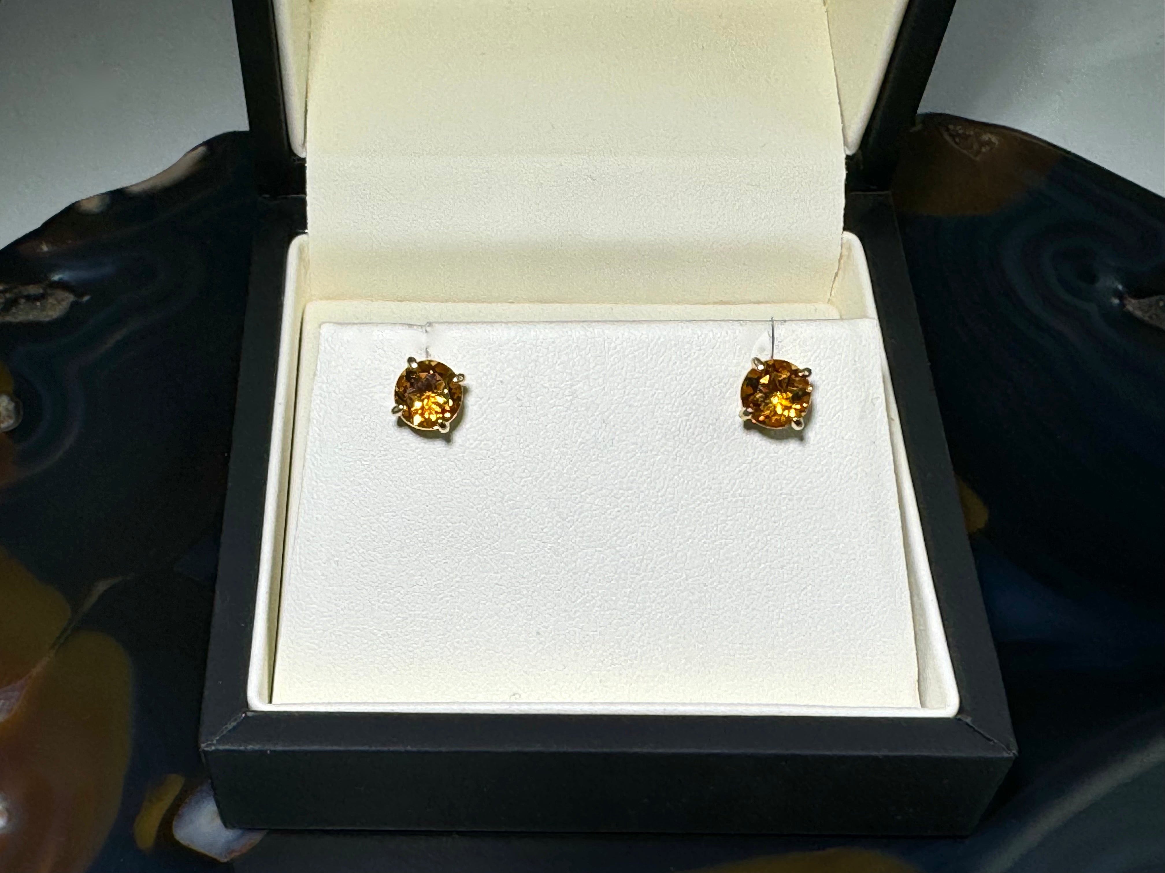 Citrine 14k Studs