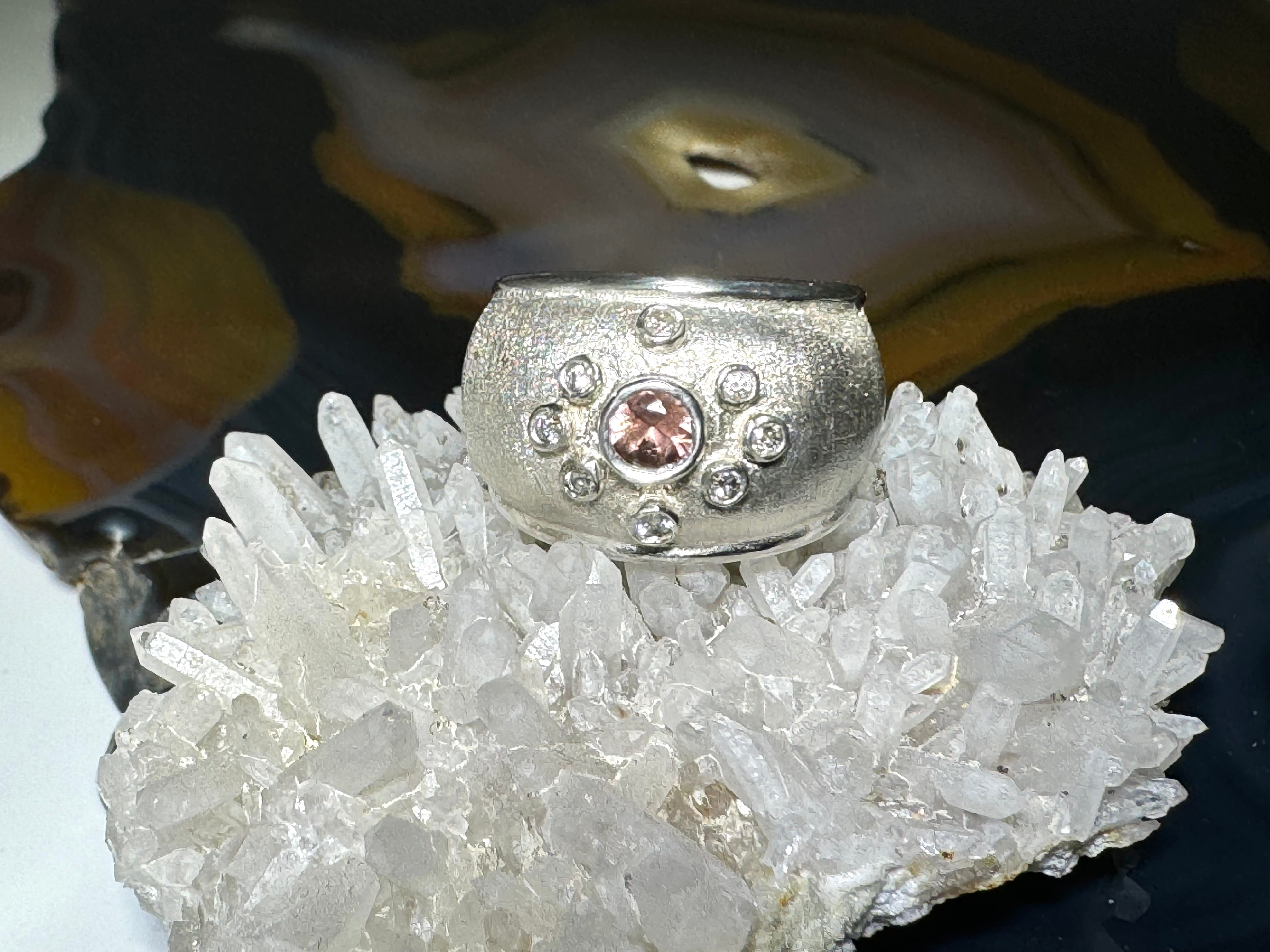 Imperial Topaz and Diamond Ring