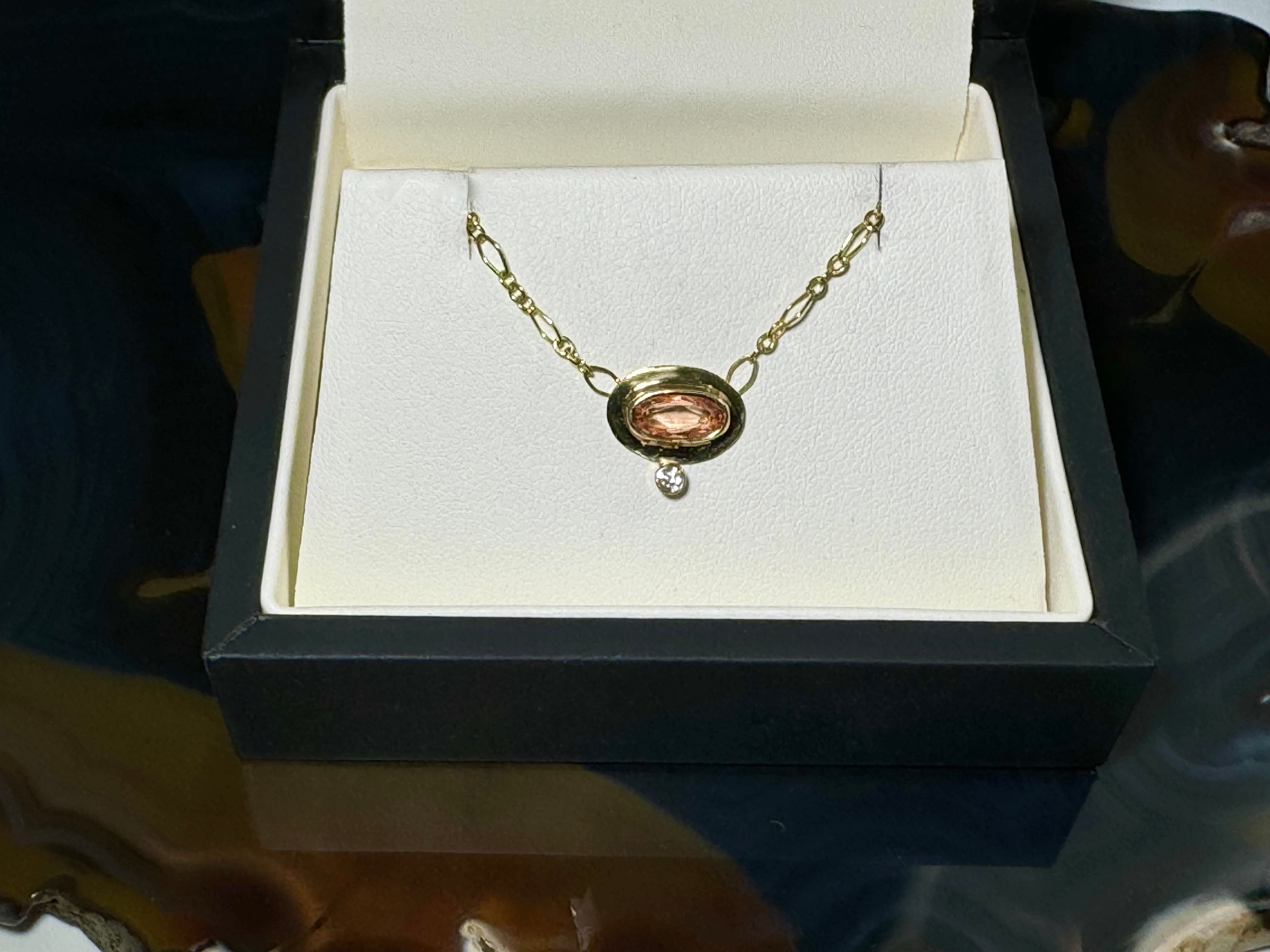 Precious Topaz Diamond 18k Gold Necklace