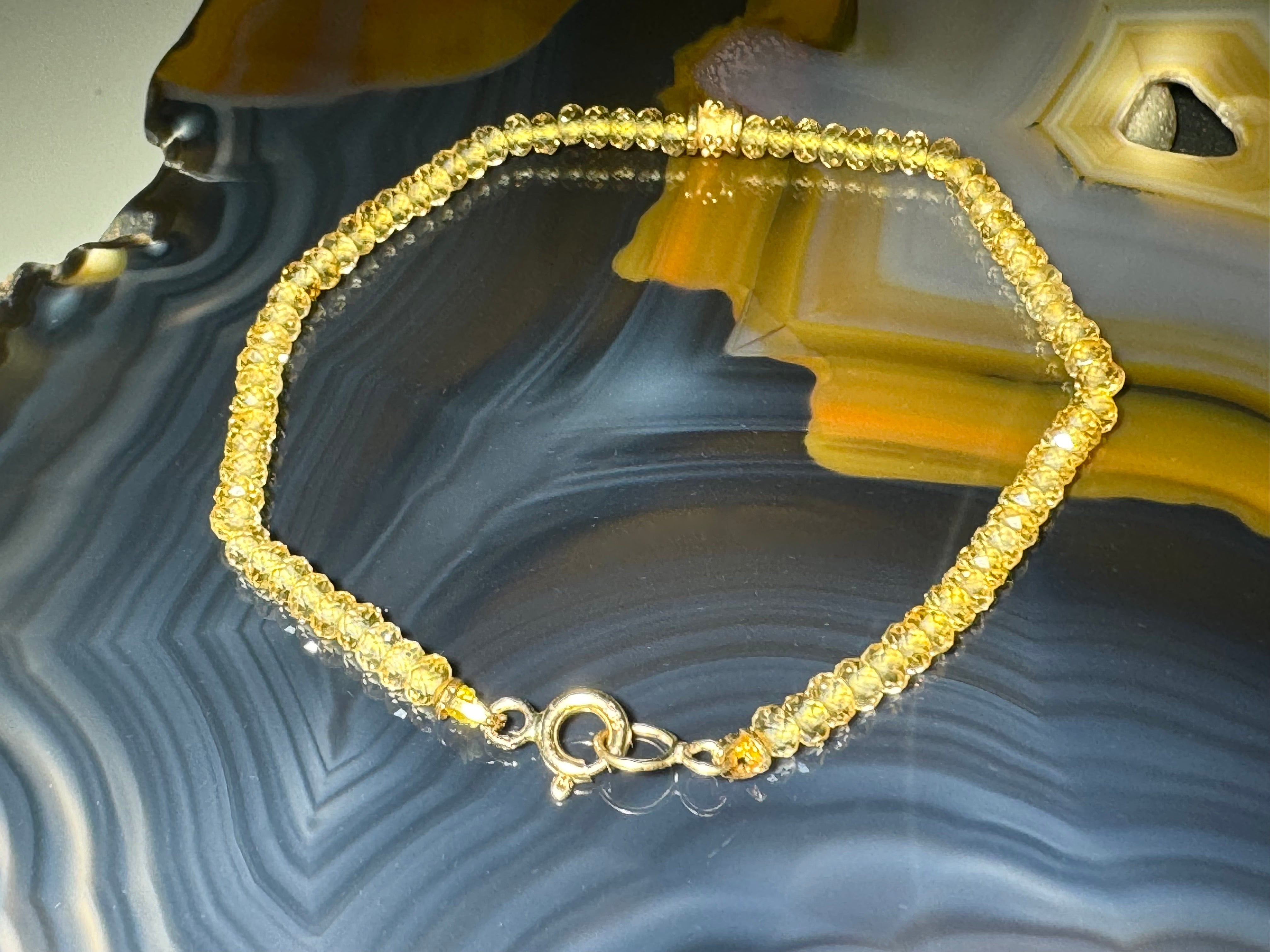 Citrine & 14k Rondelle Bead Bracelet