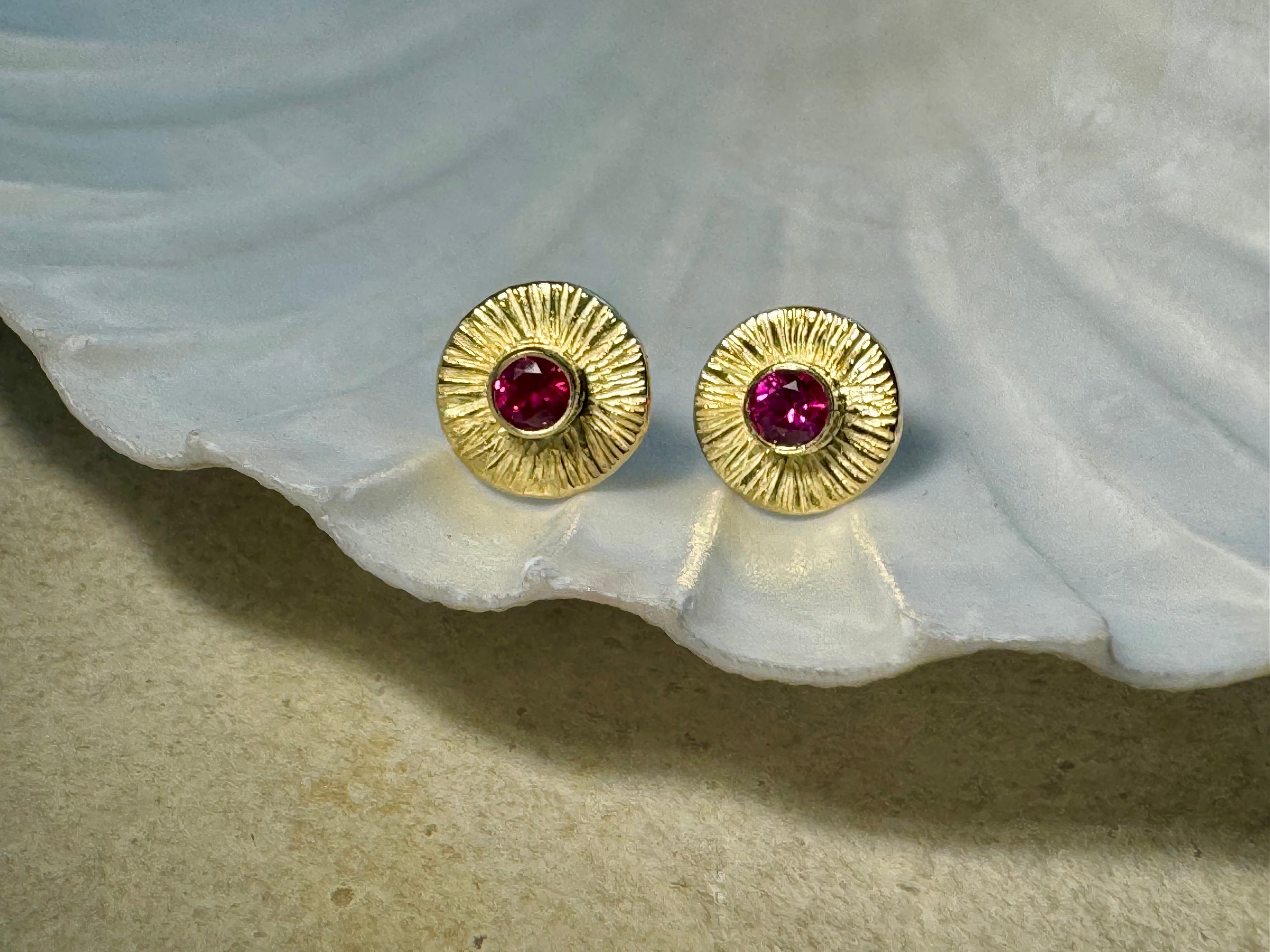 AAA Ruby Slash 18k/14k Studs