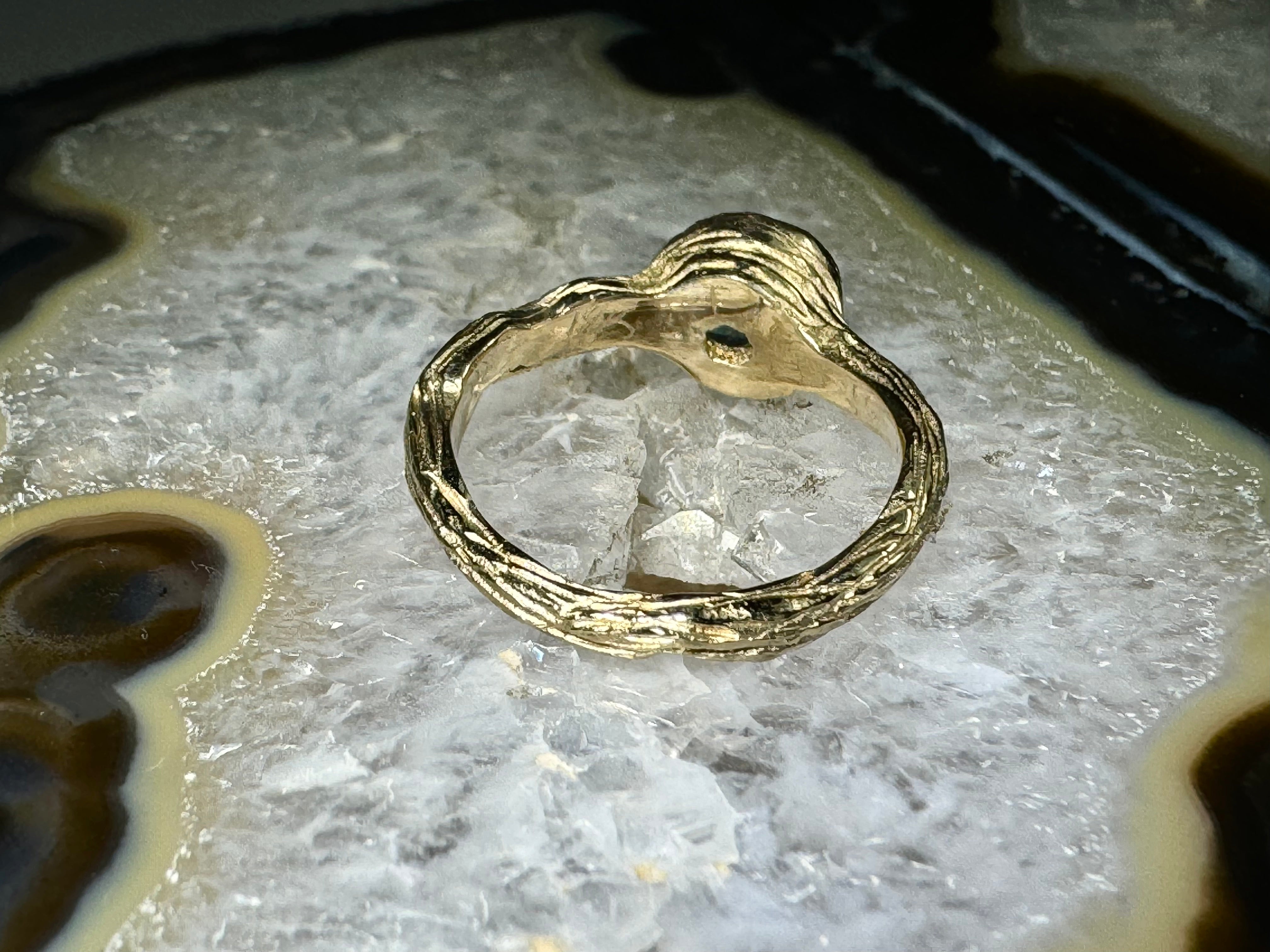 Diamond Bark 14k Ring