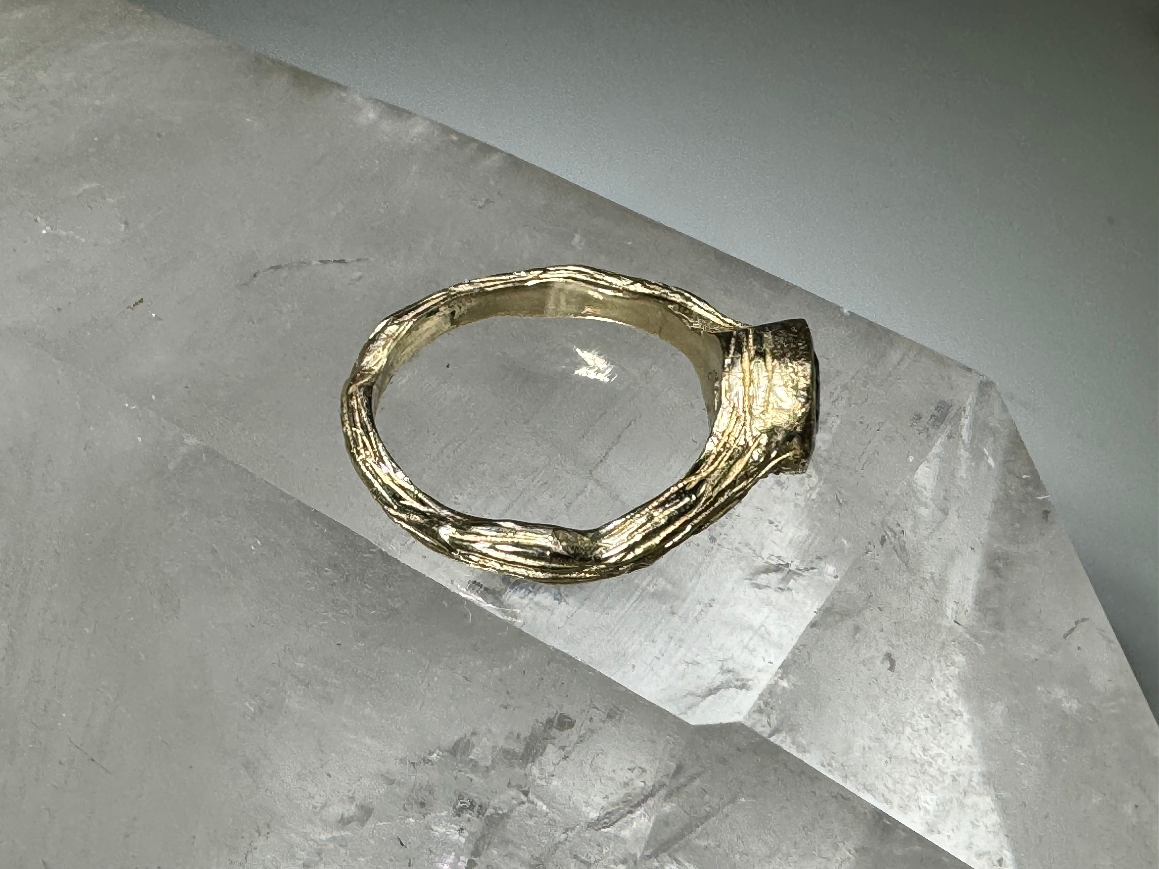 Diamond Bark 14k Ring