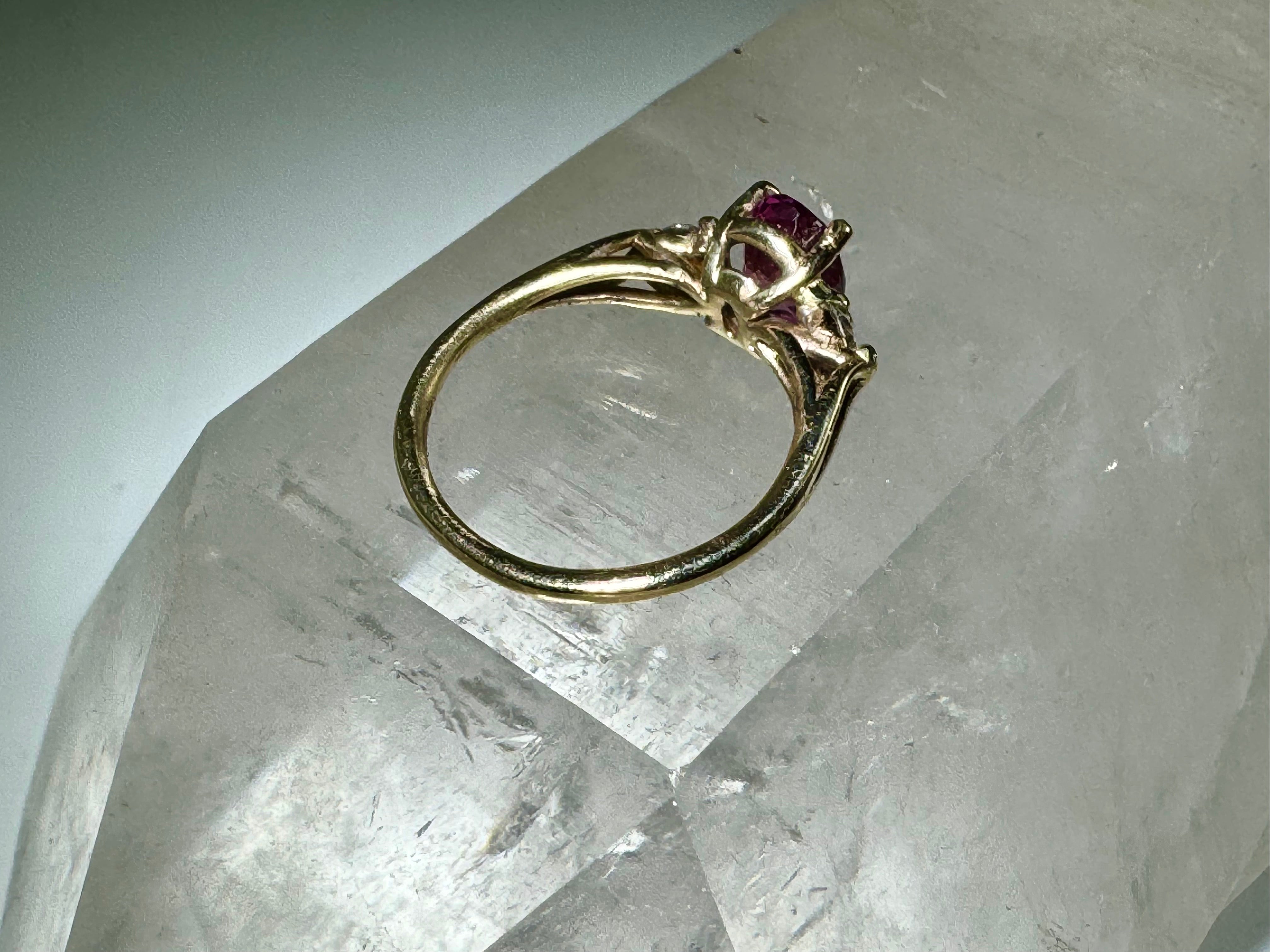 Pink Sapphire and Diamond Ring