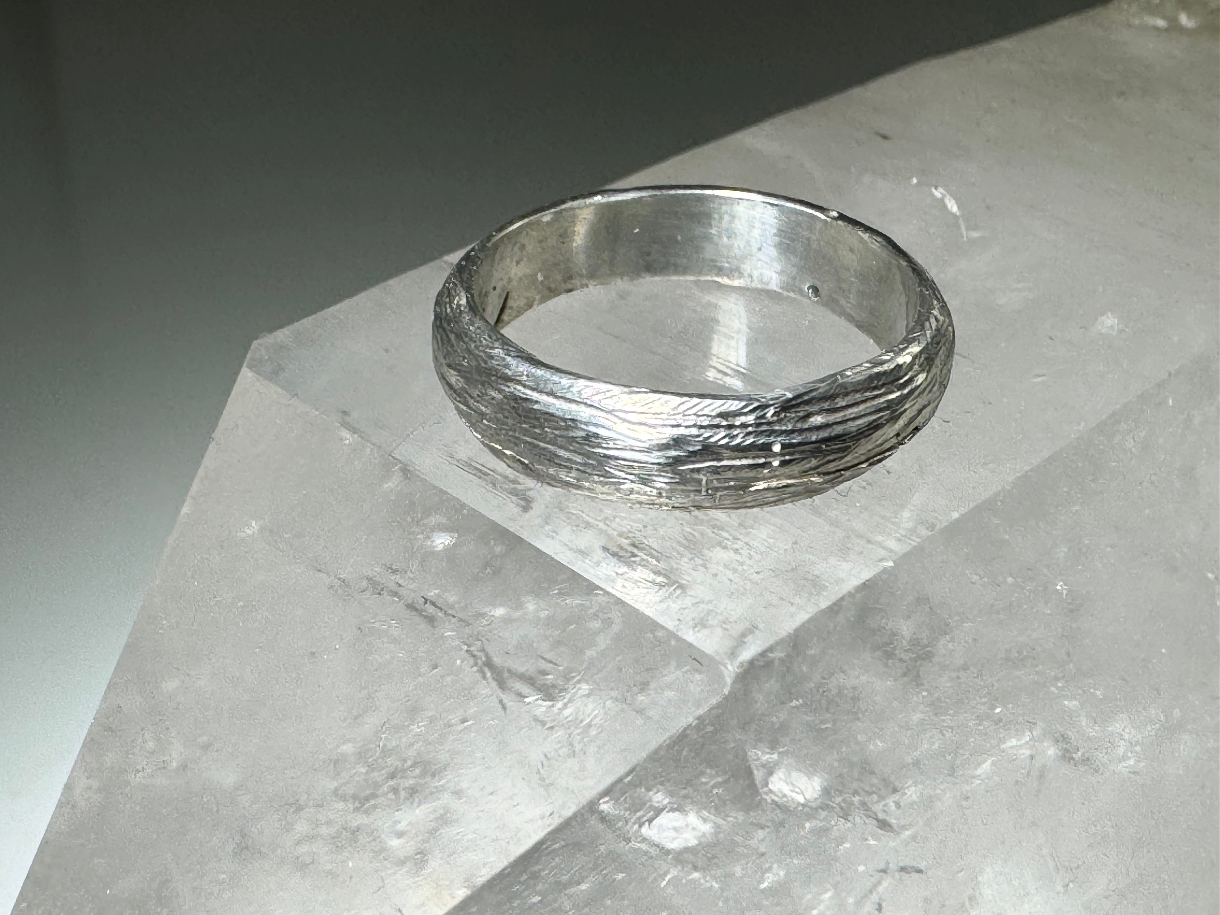 Bark 5mm Sterling Silver Band