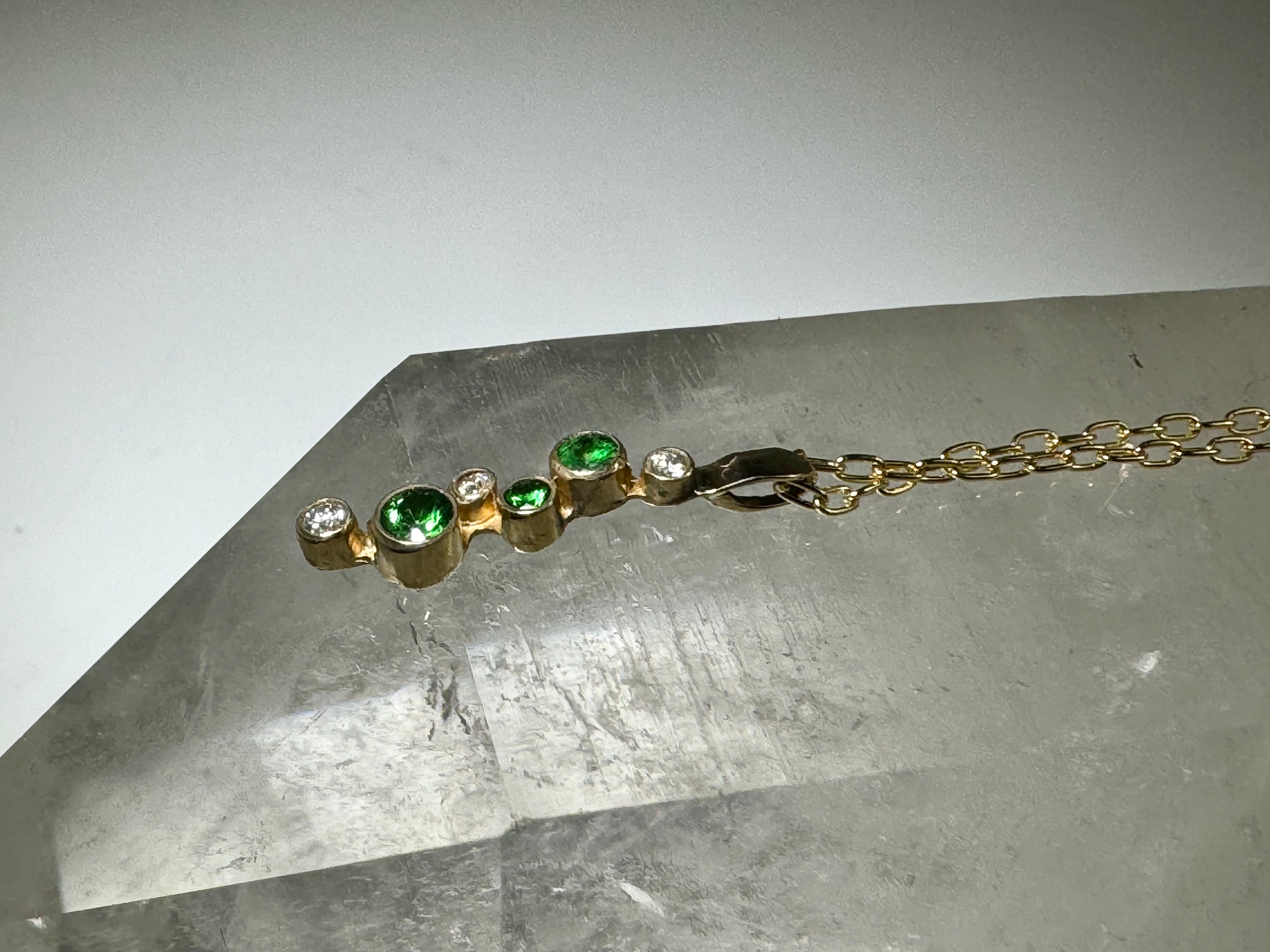 Tsavorite & Diamond 14k Pendant