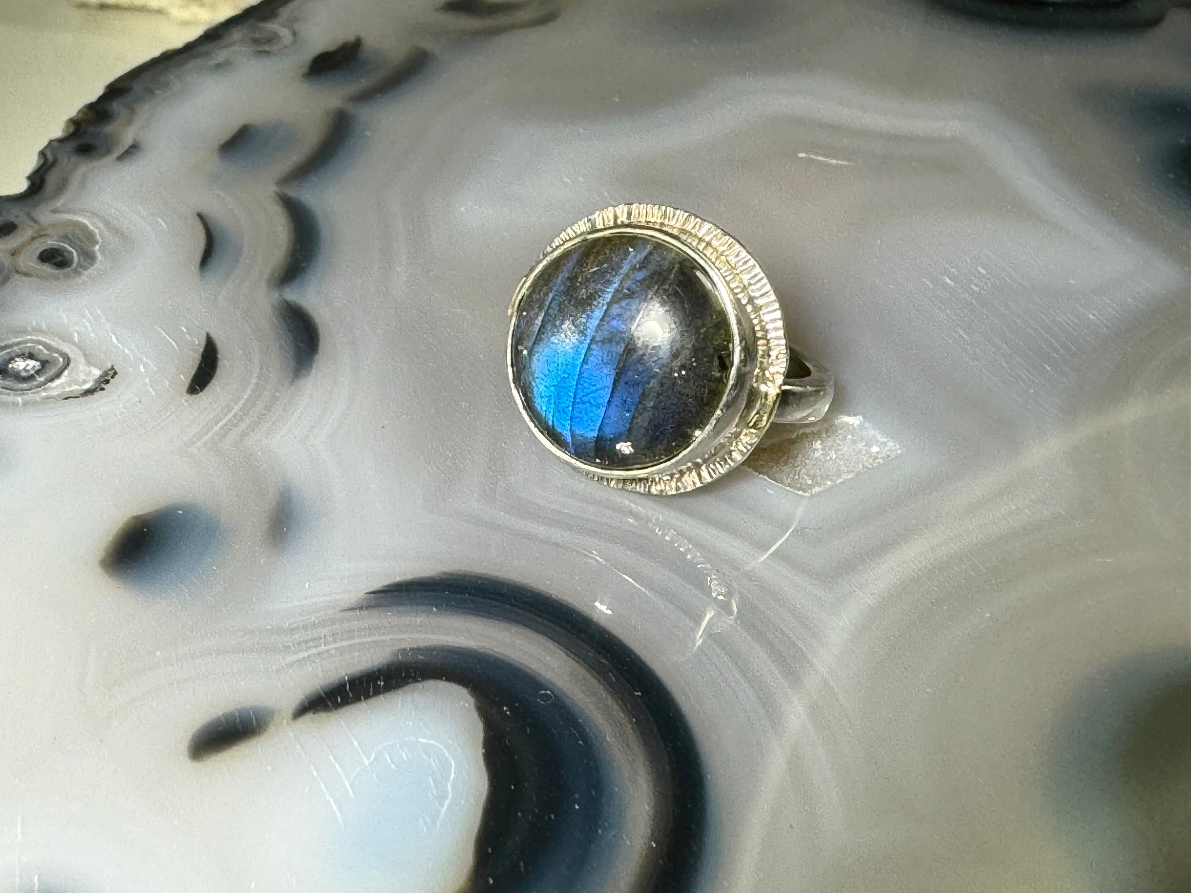 Labradorite Two Tone Ring