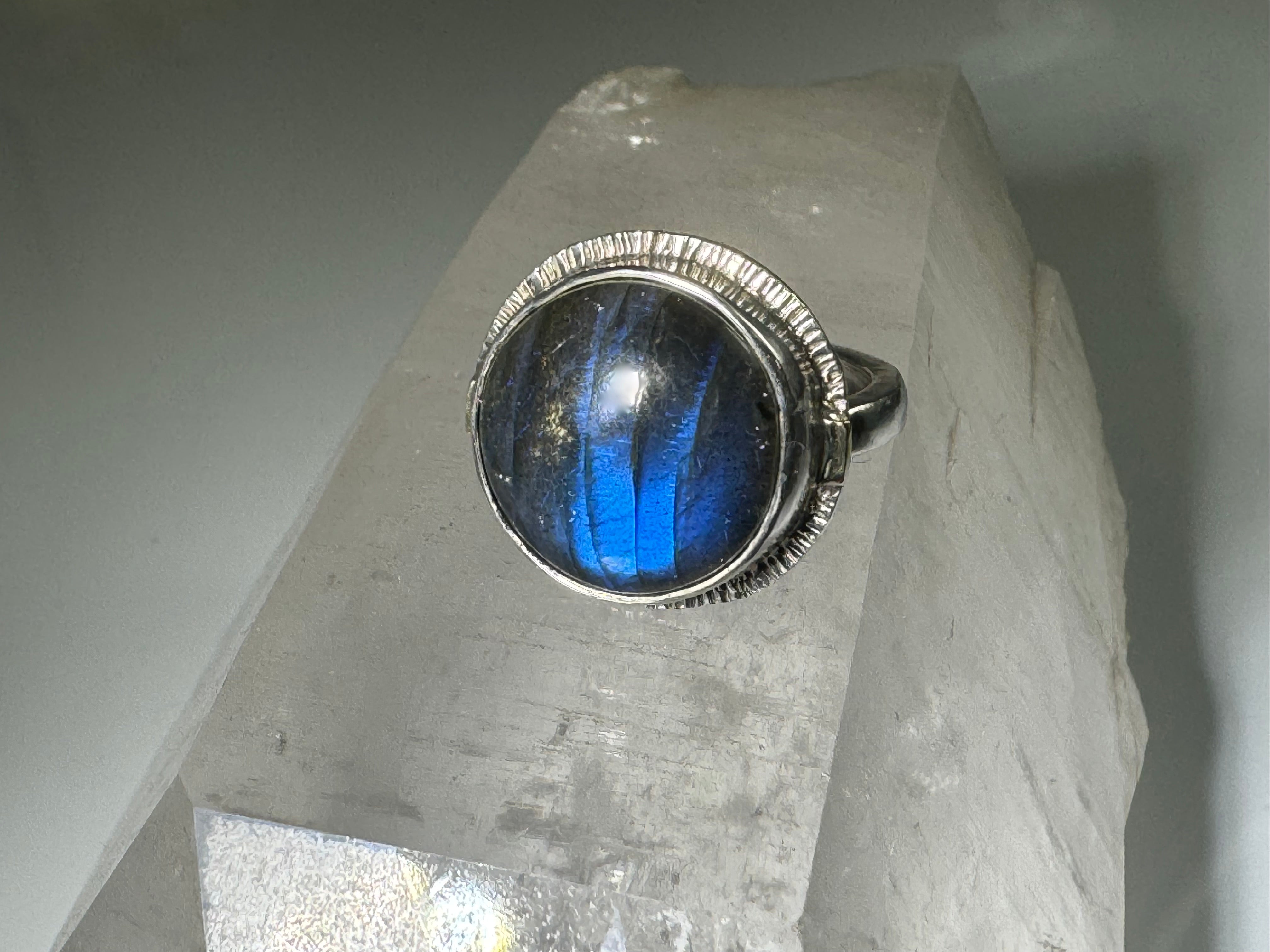 Labradorite Two Tone Ring