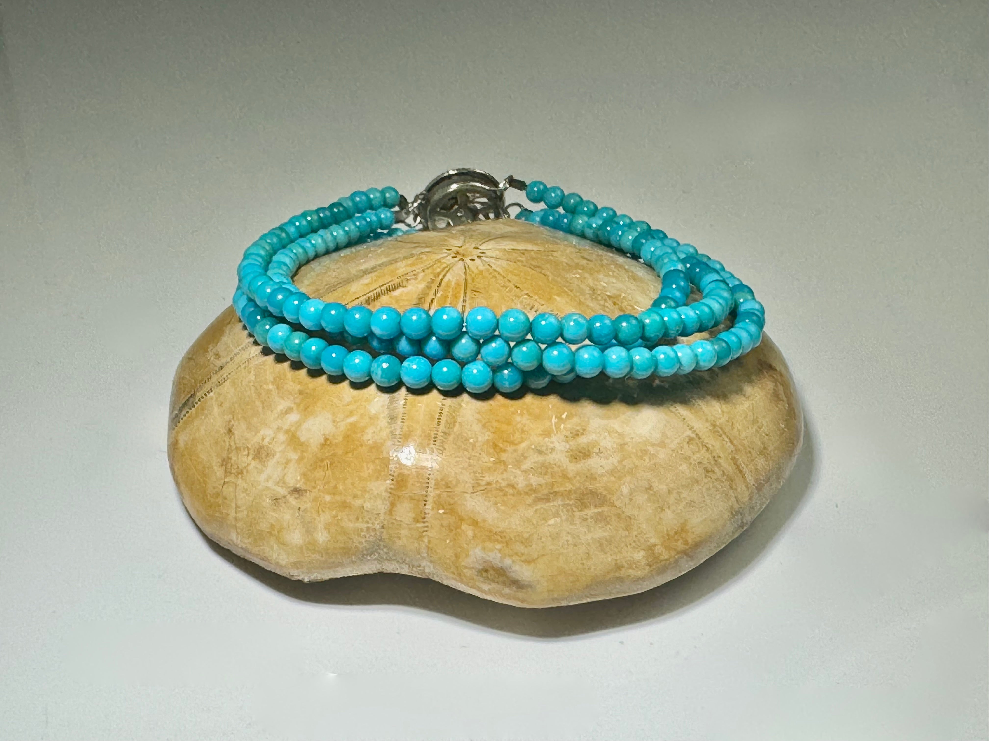 Sleeping Beauty Turquoise Triple Strand Bracelet