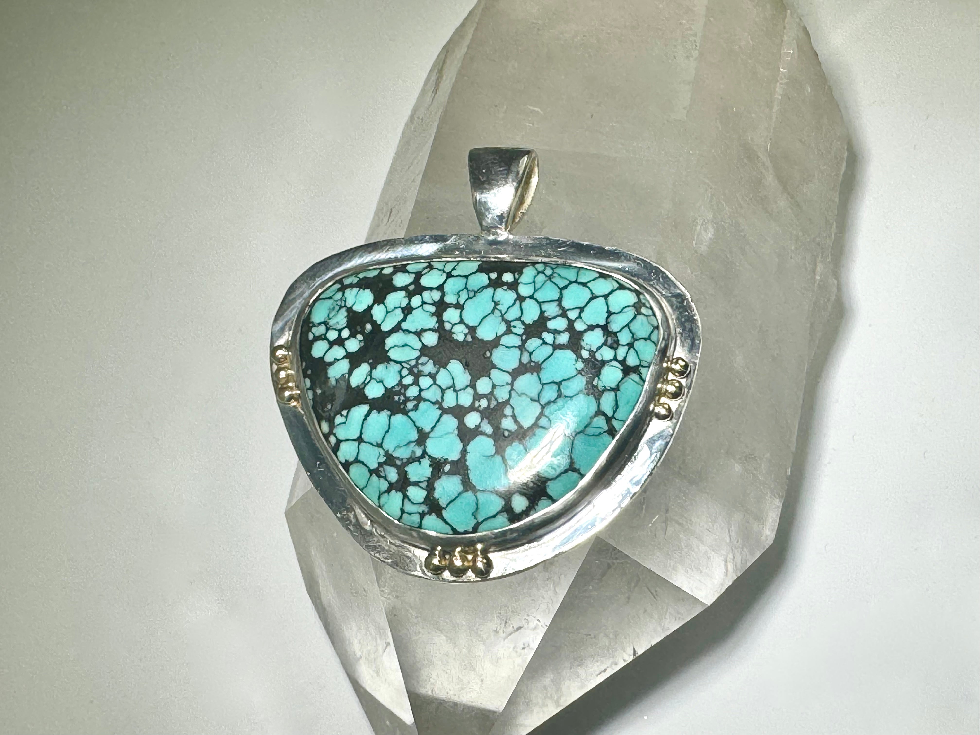 Turquoise Sterling Silver & 18k Pendant