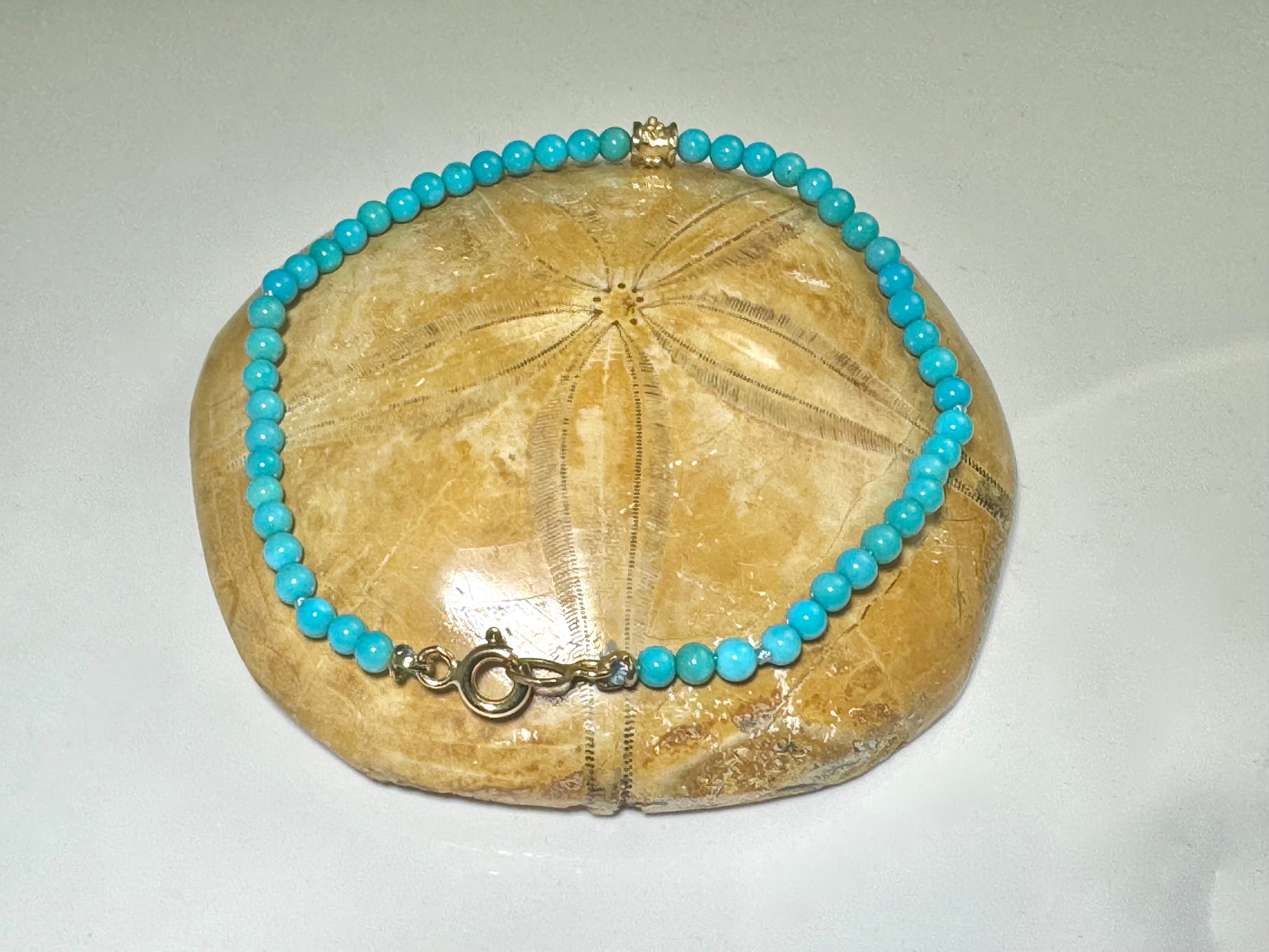 Sleeping Beauty Turquoise 14k Gold Bracelet