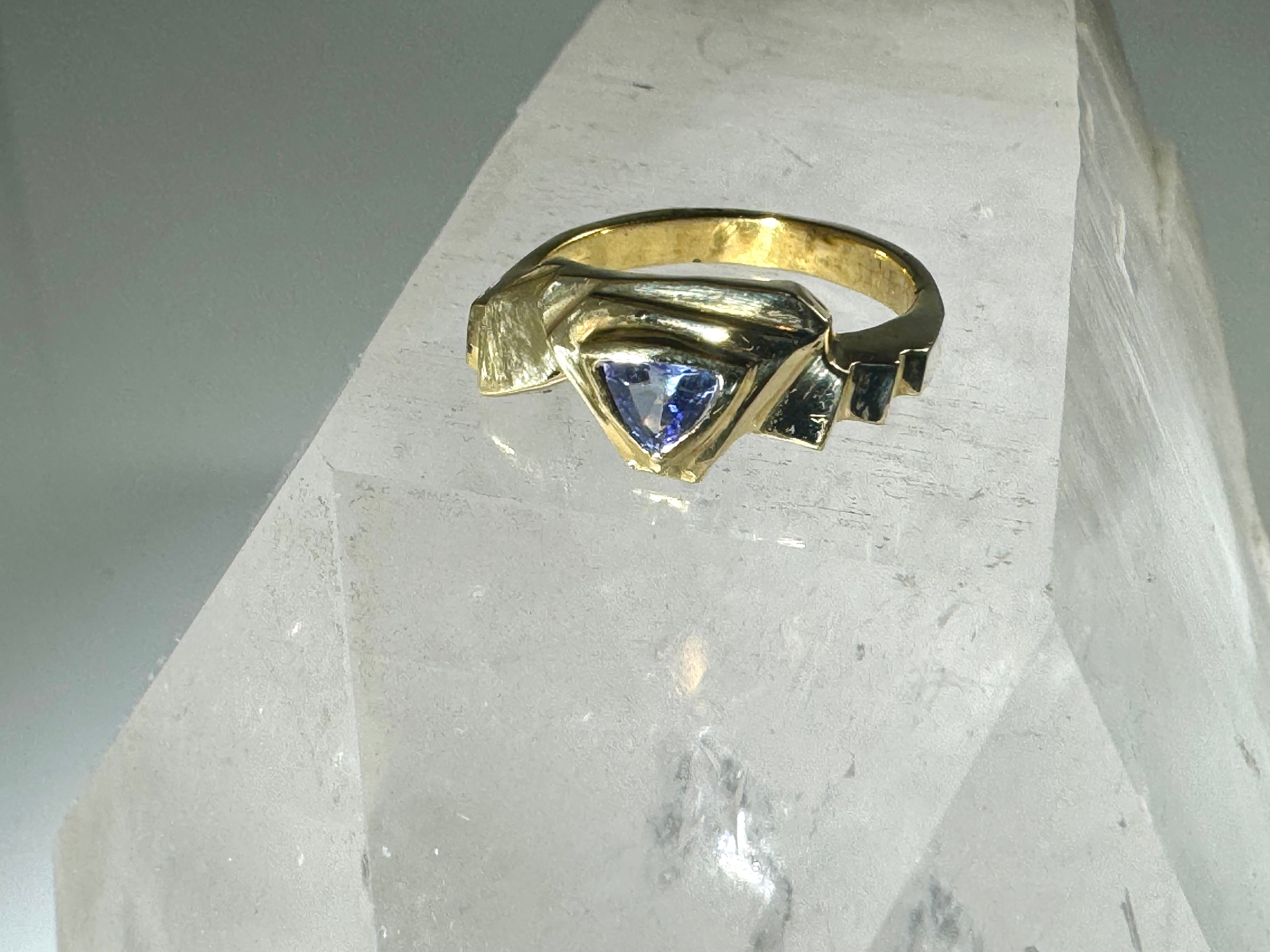 Tanzanite Step 14k Gold Ring