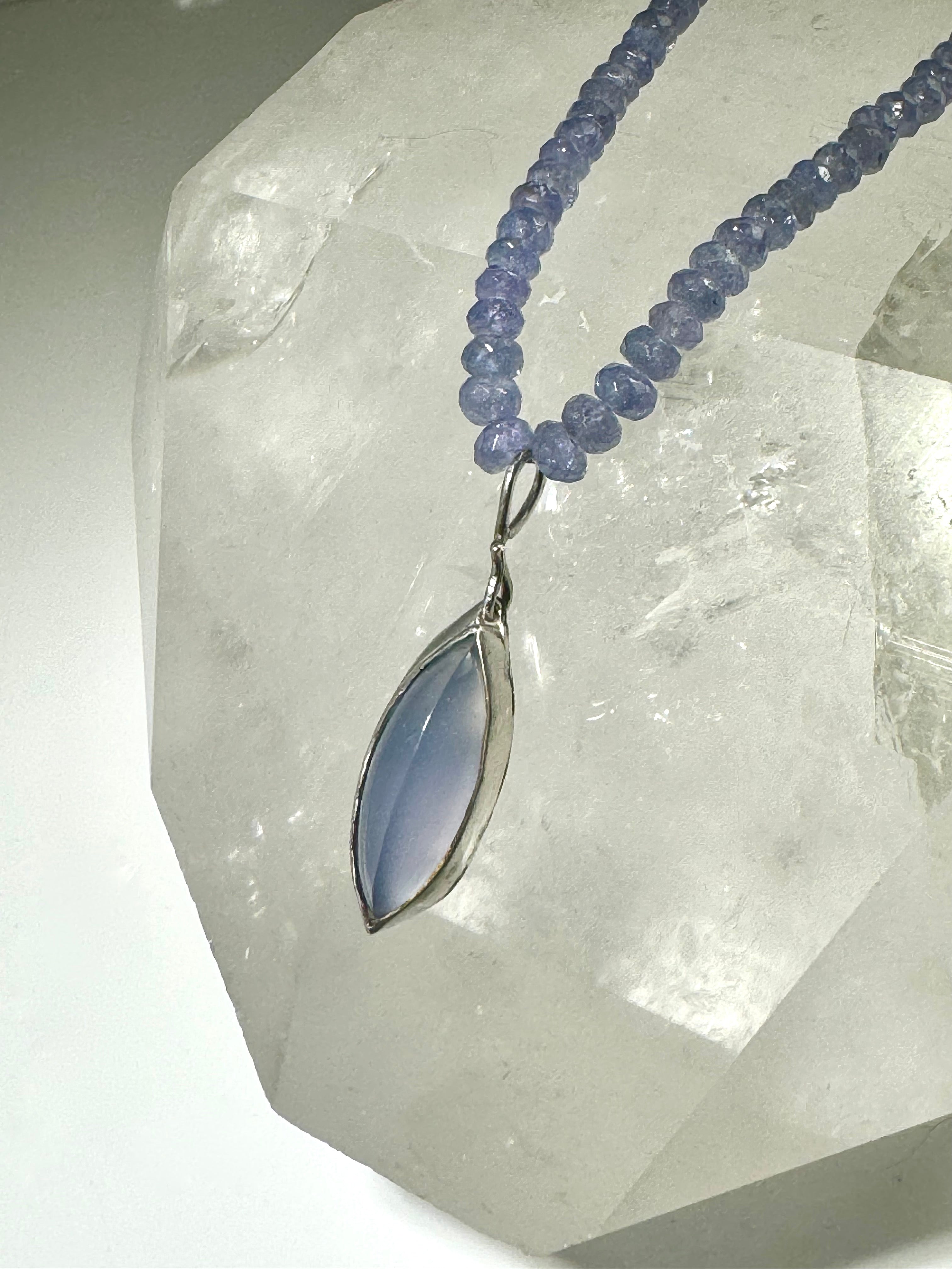 Tanzanite & Chalcedony Sterling Necklace