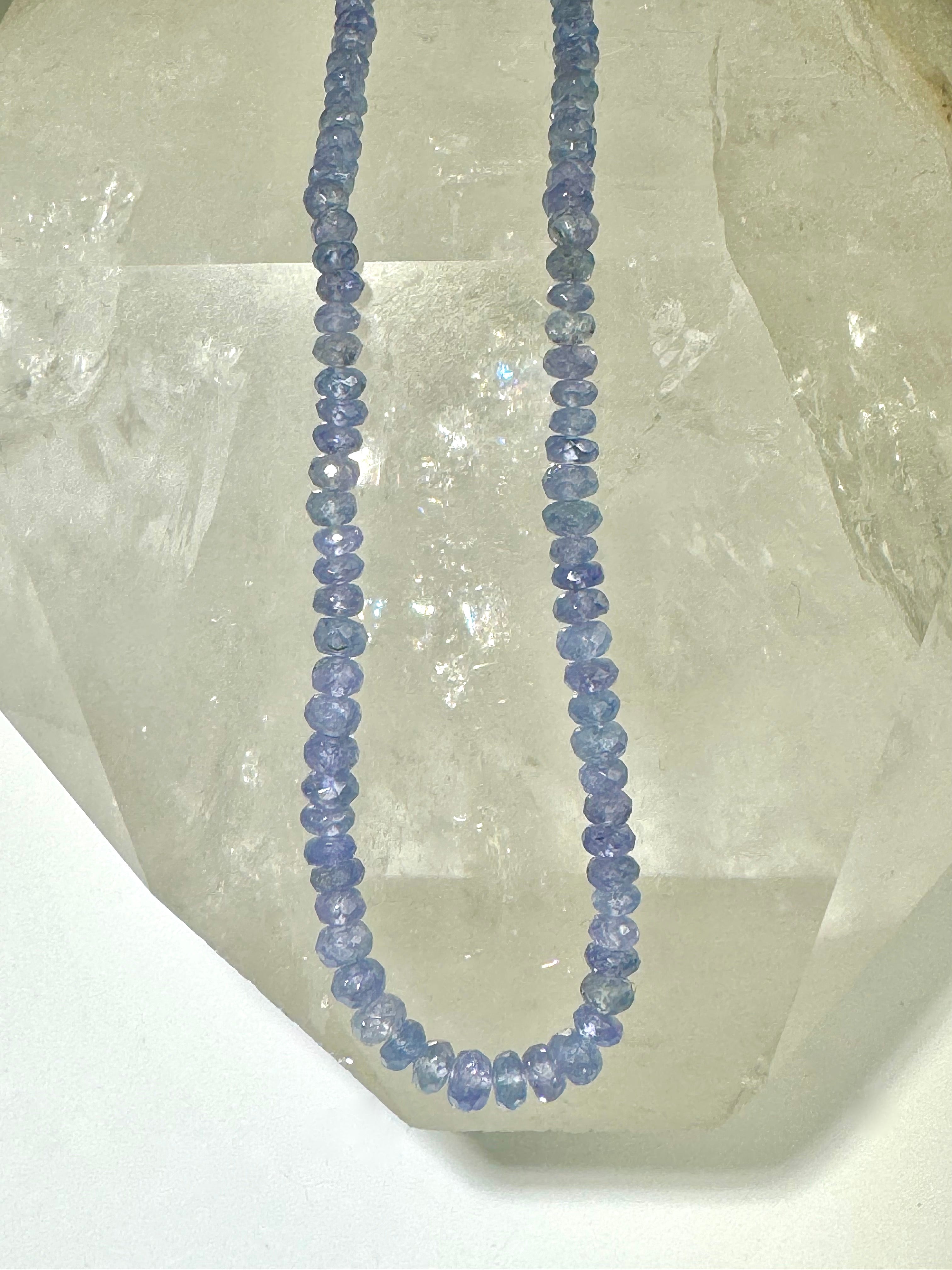 Tanzanite Faceted Bead 14k Necklace