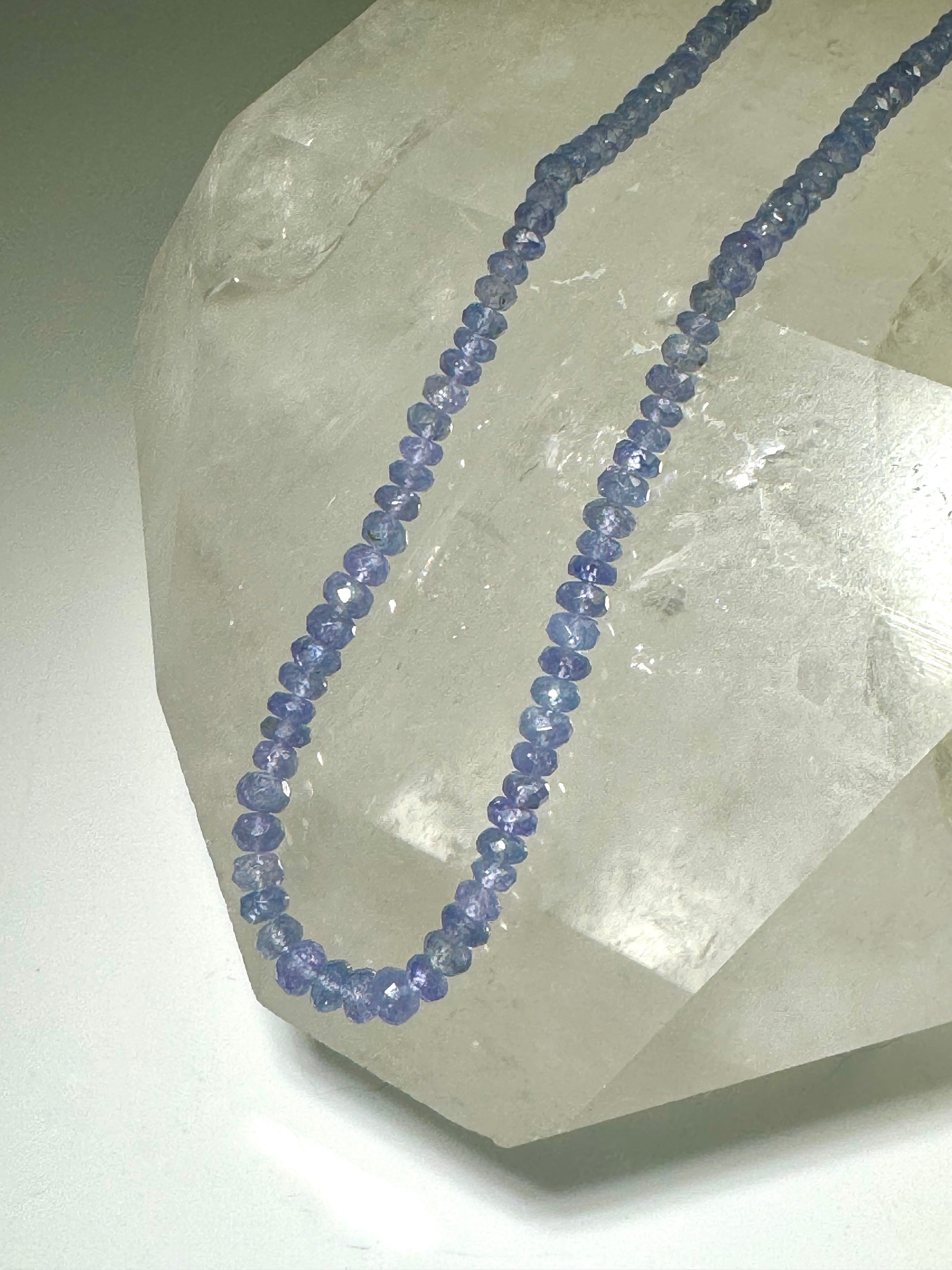 Tanzanite Faceted Bead 14k Necklace