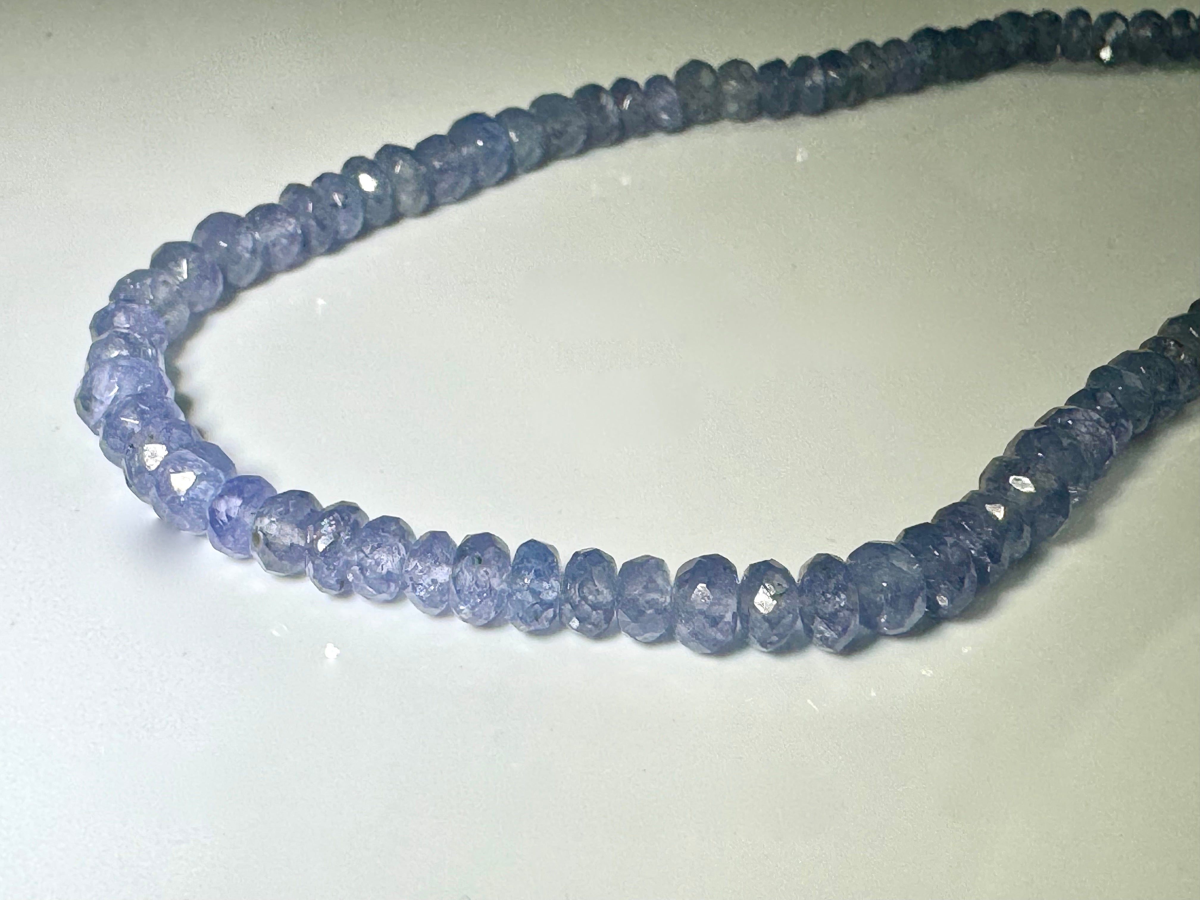 Tanzanite Faceted Bead 14k Necklace