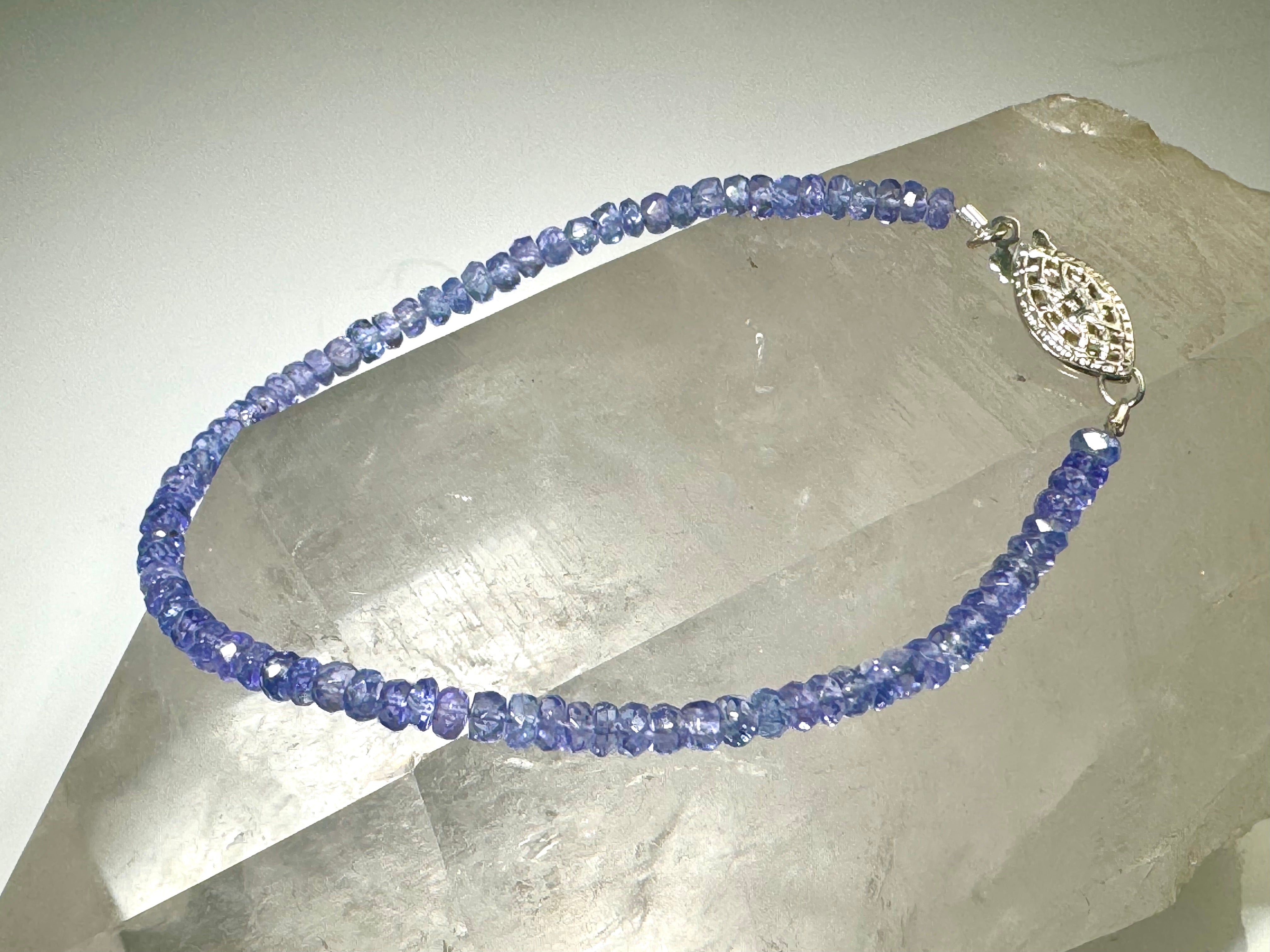 Tanzanite Bead Sterling Bracelet