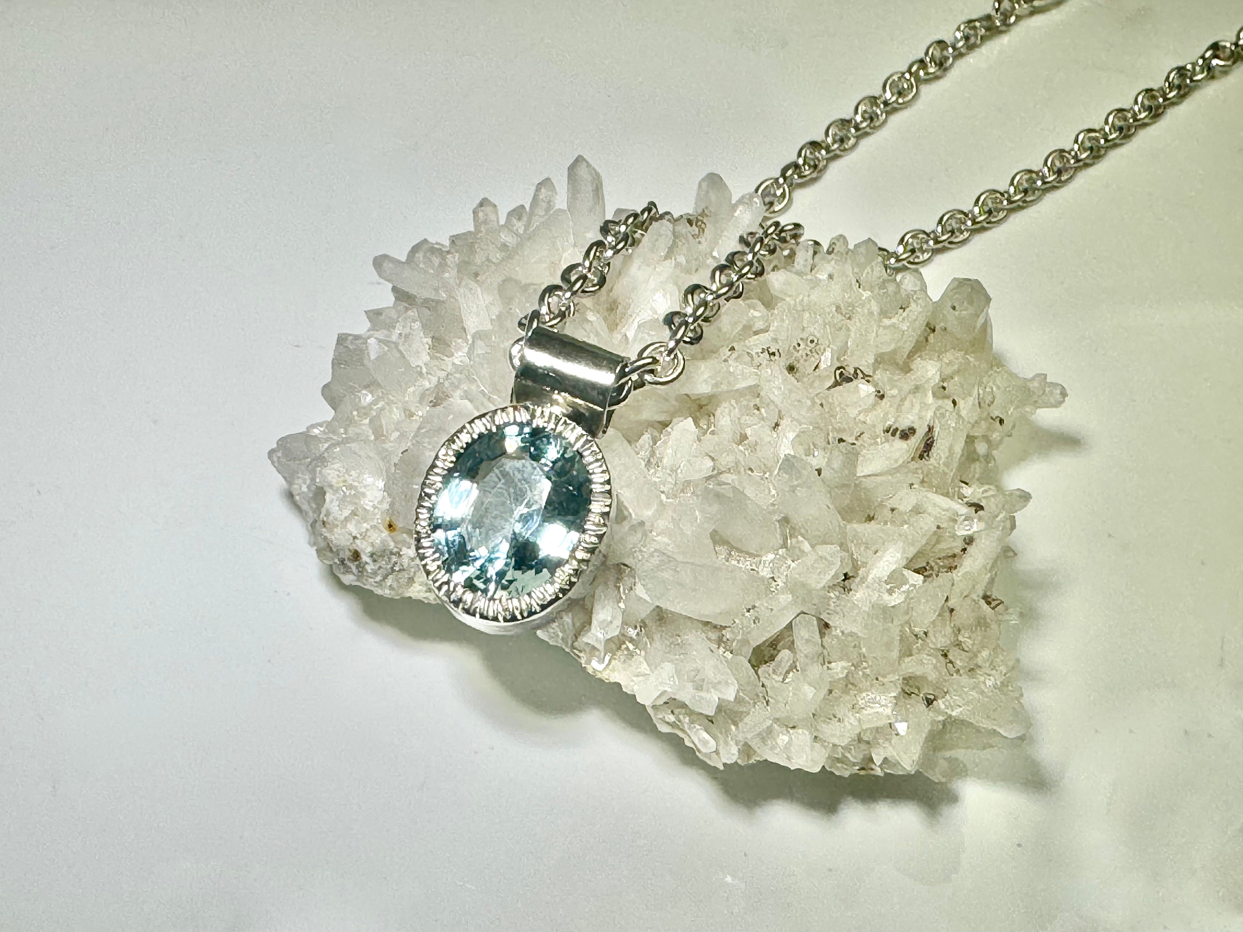 Blue Topaz Sterling Necklace