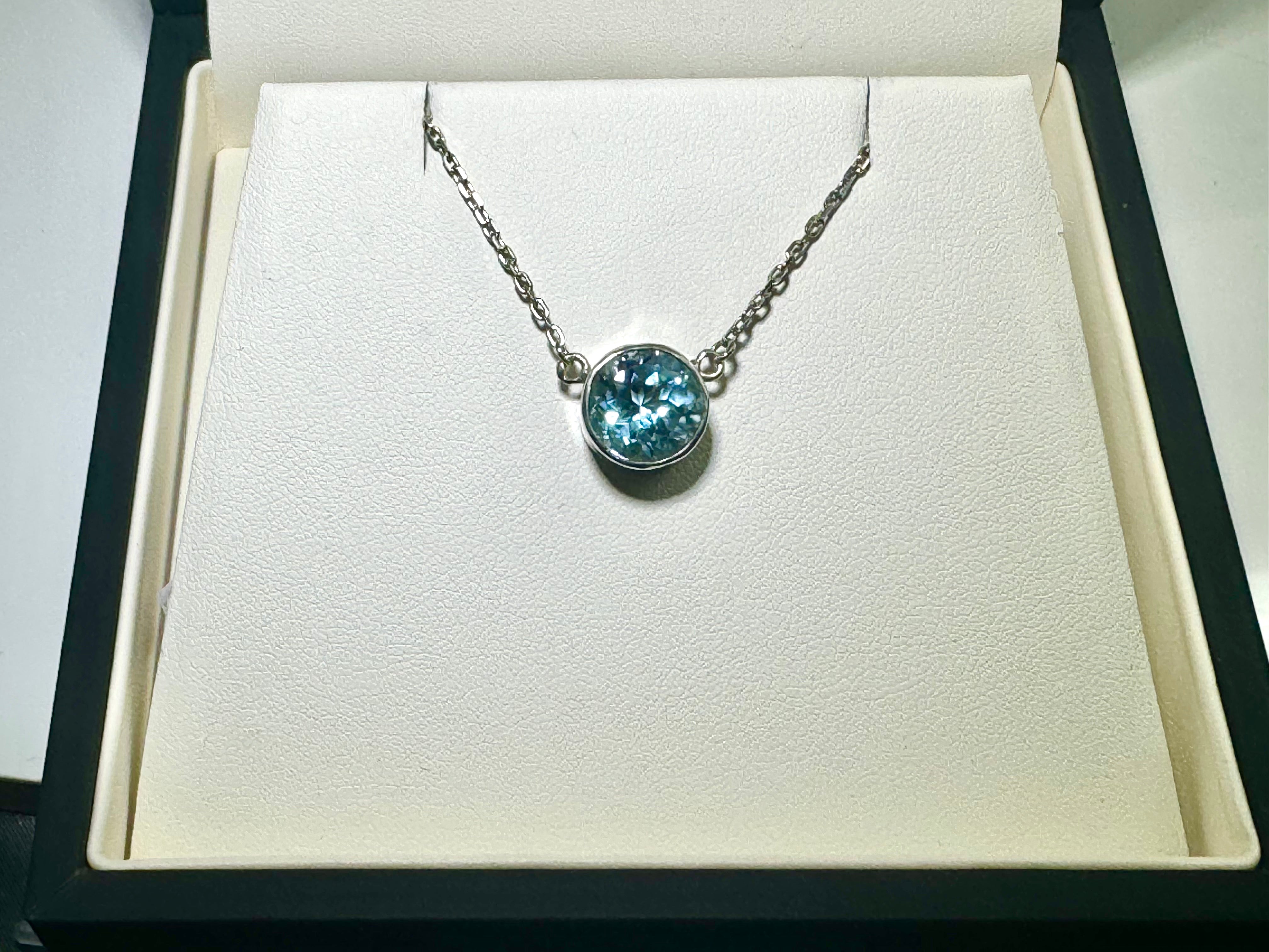 Blue Topaz Sterling Silver Necklace