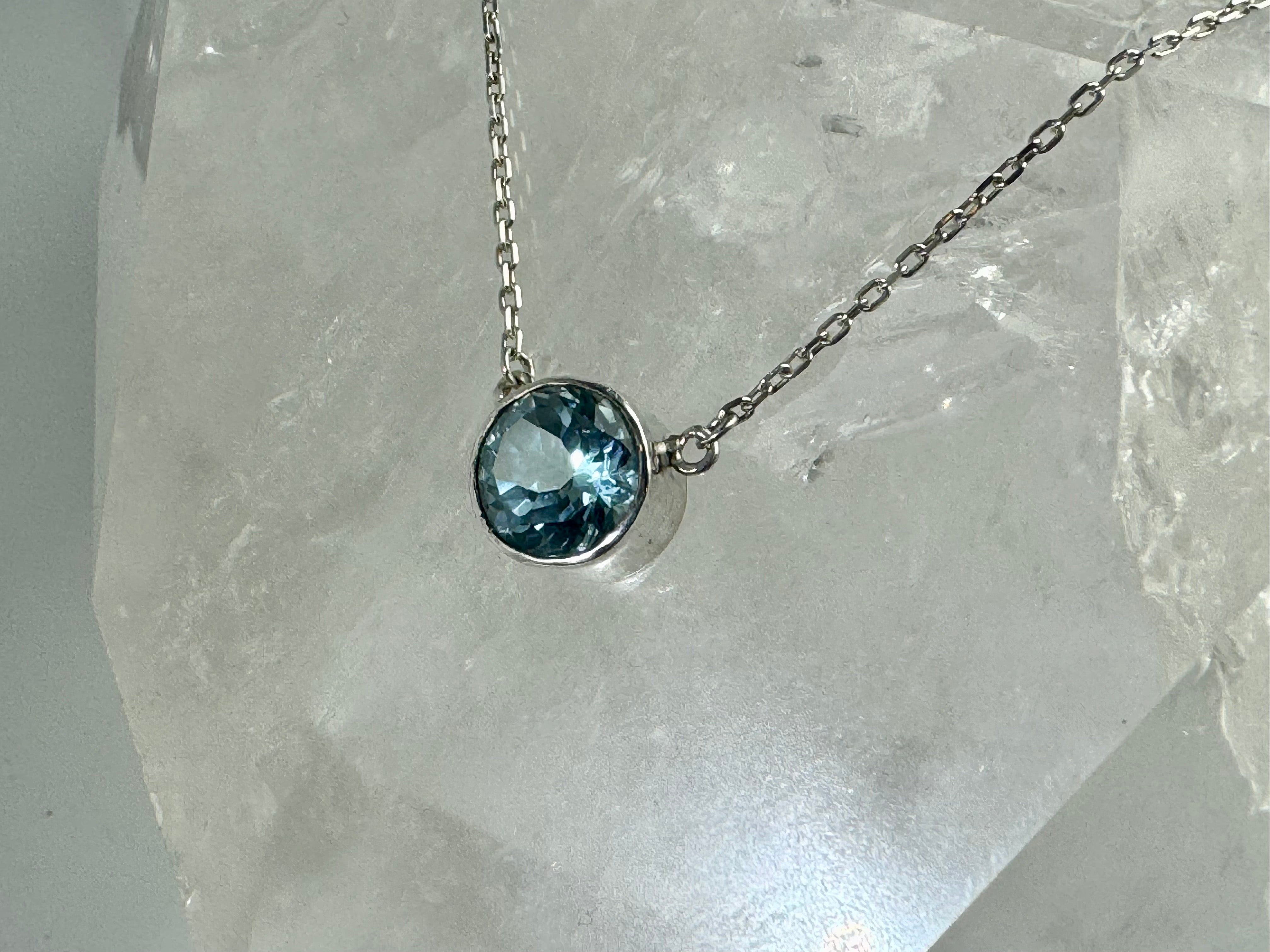 Blue Topaz Sterling Silver Necklace