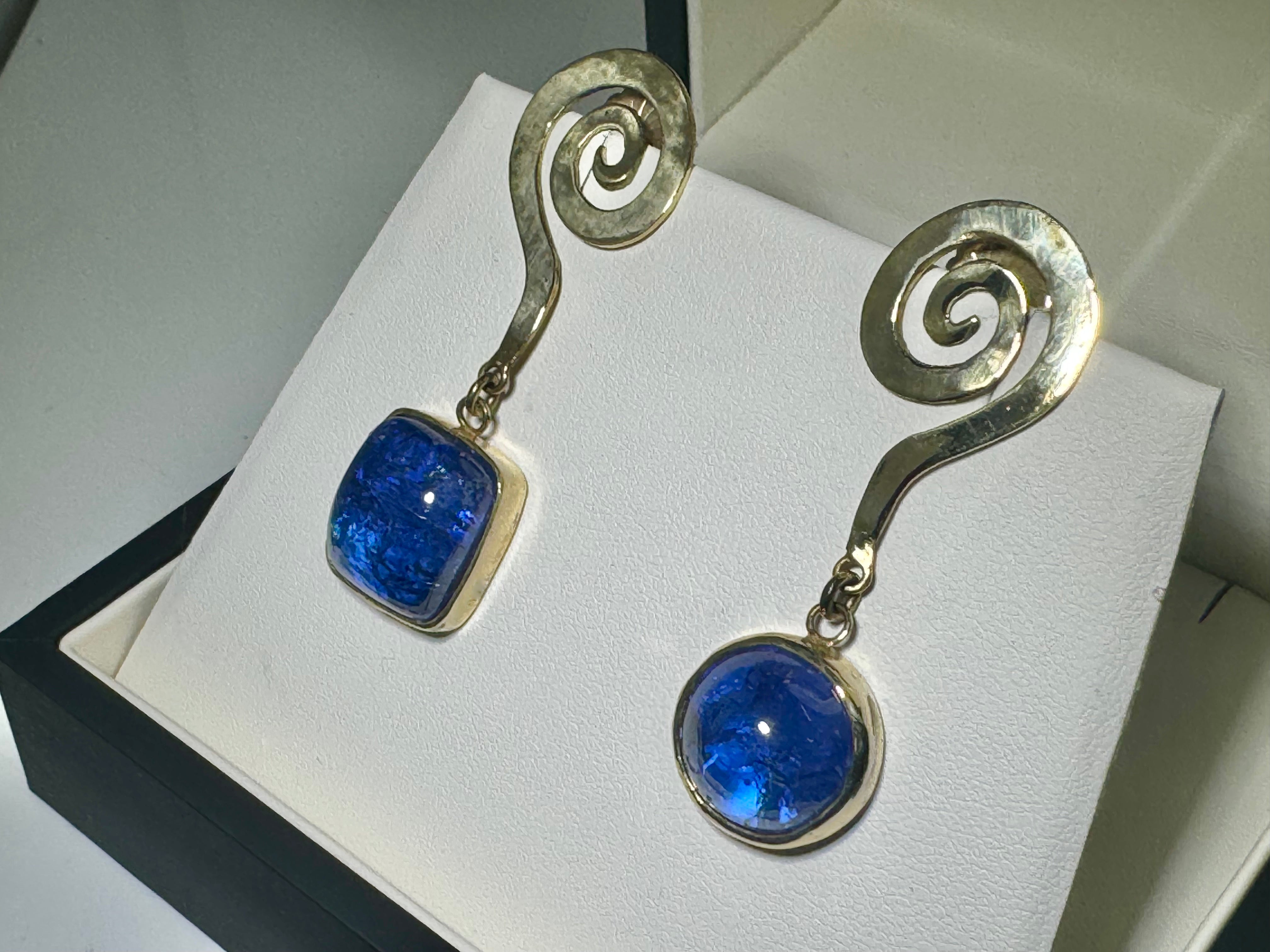 Tanzanite Swirl 18k Earrings