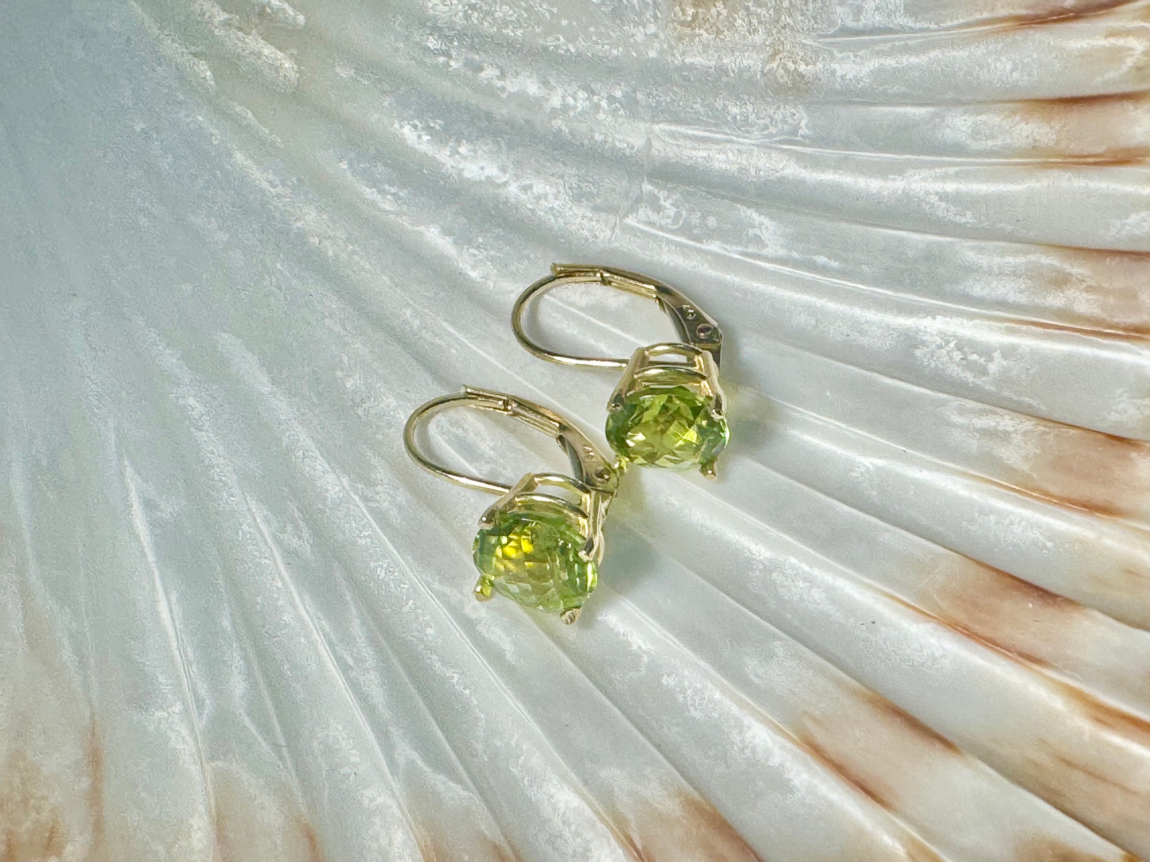 Peridot 14k Leverback Earrings