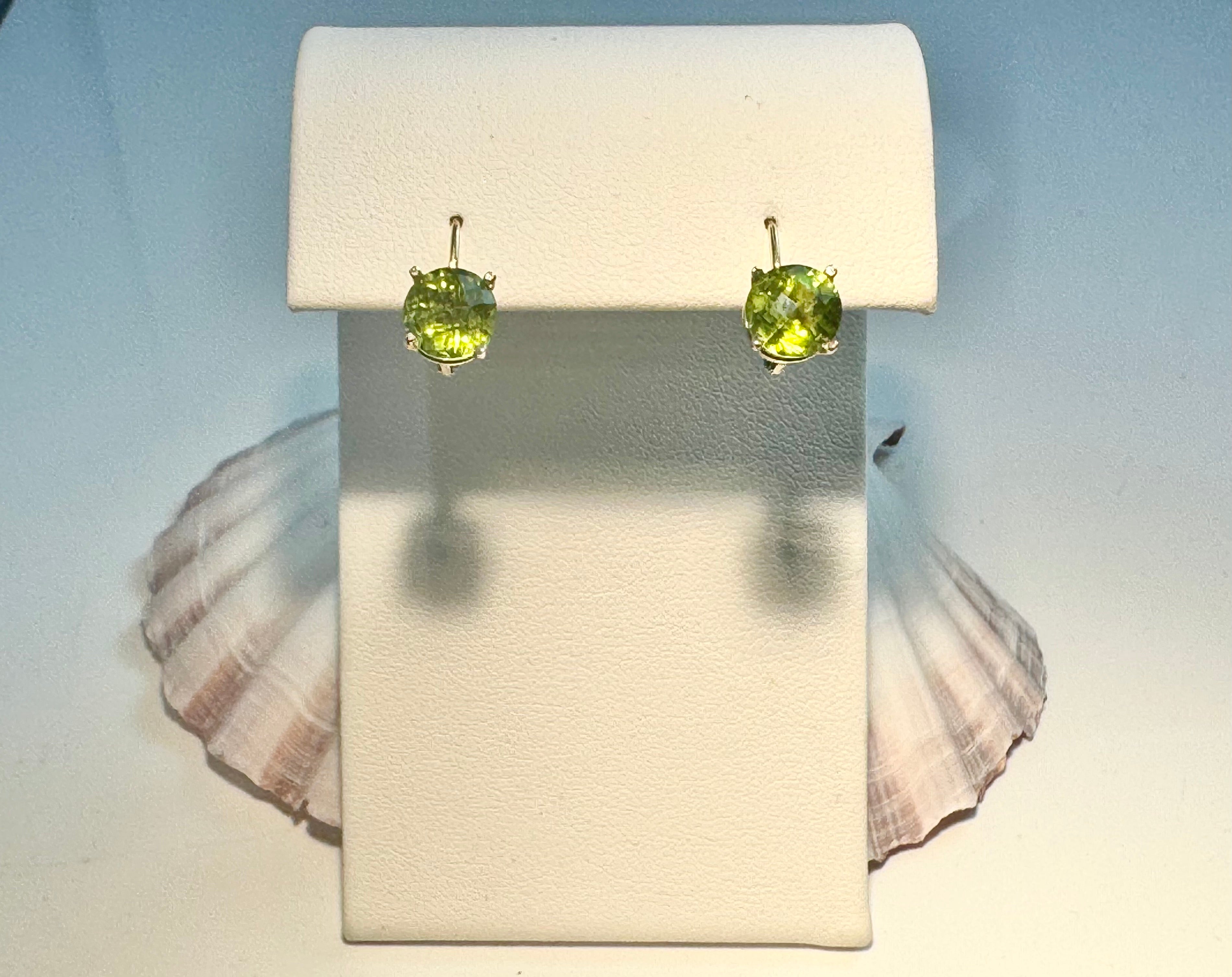 Peridot 14k Leverback Earrings