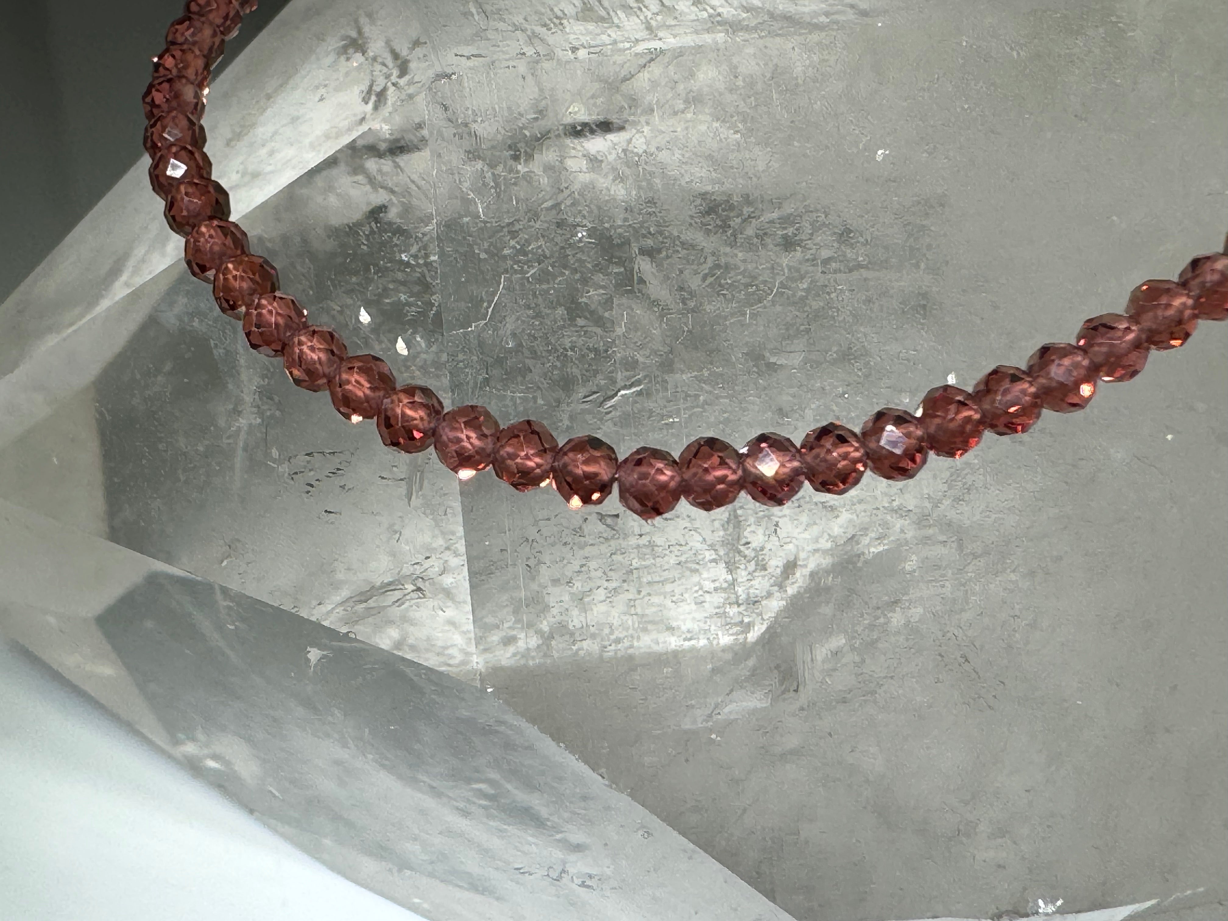 Garnet 3mm Bead Bracelet