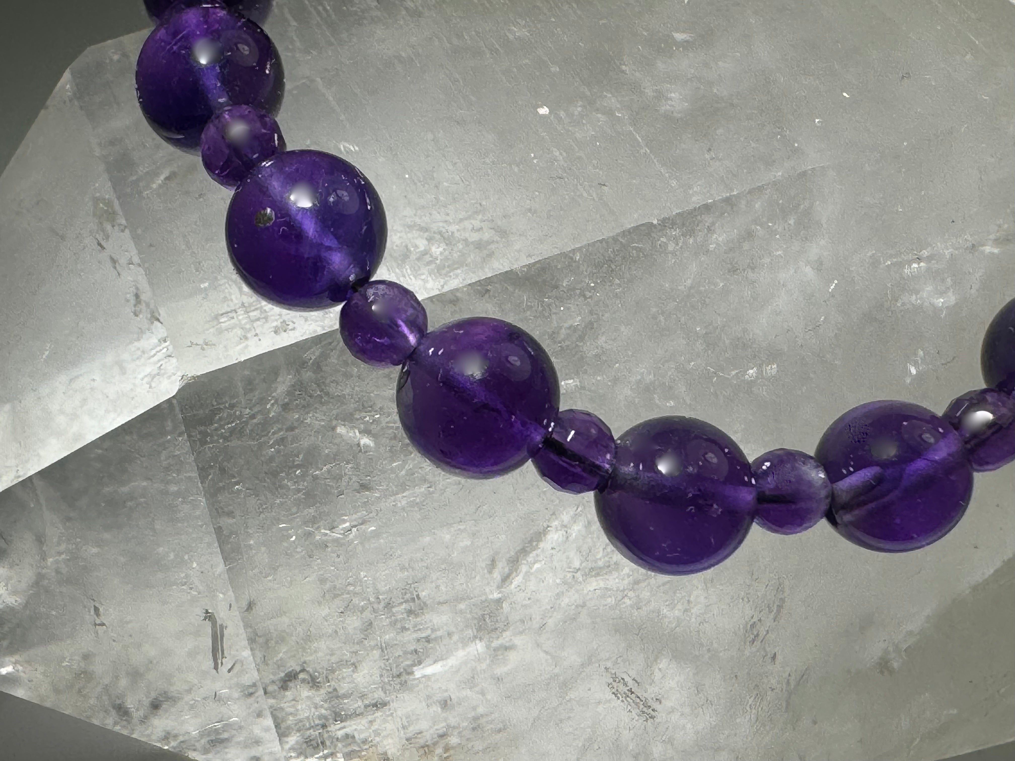 Amethyst Bead Sterling Bracelet