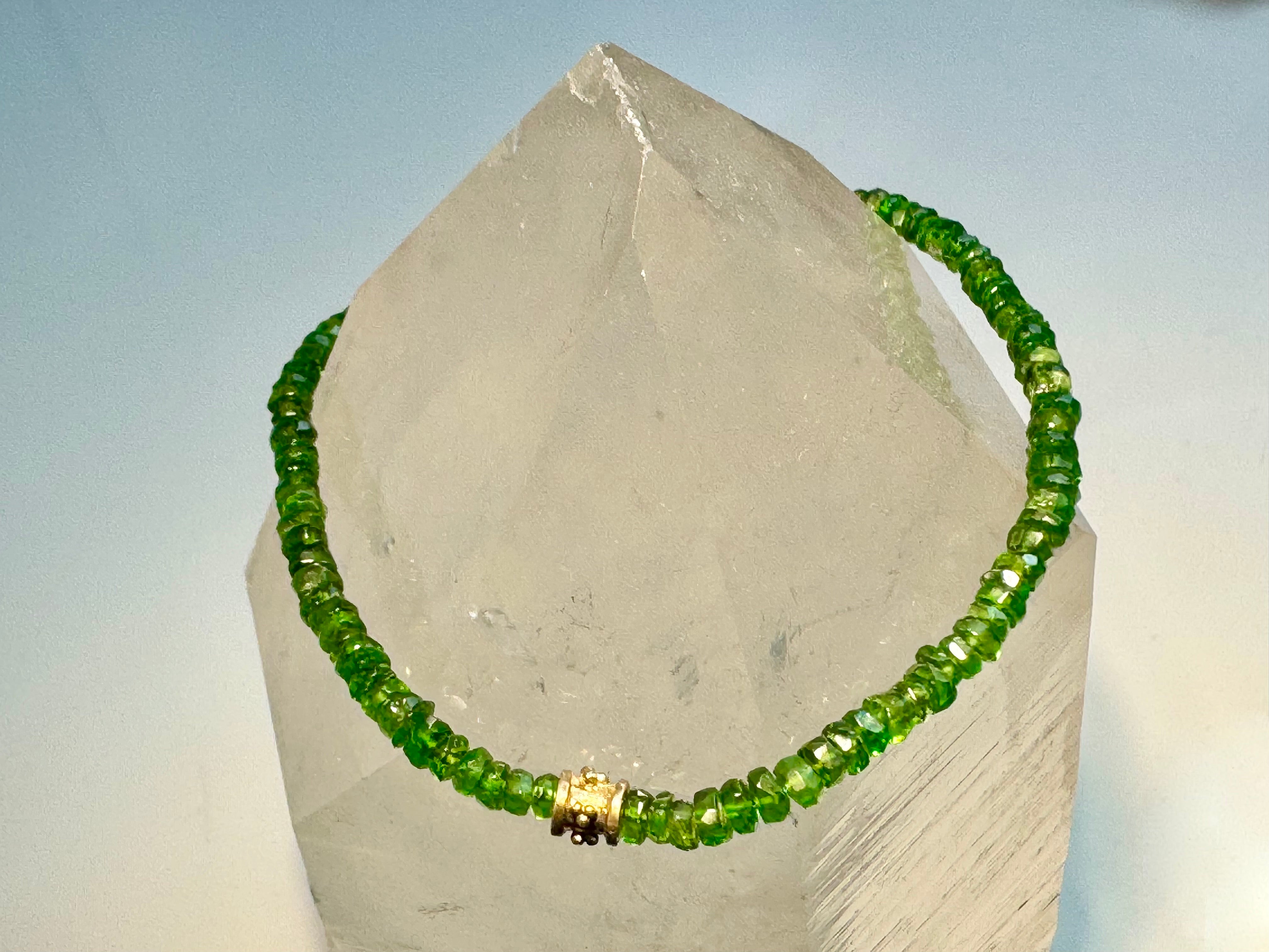 Green tourmaline 14k Gold Bracelet