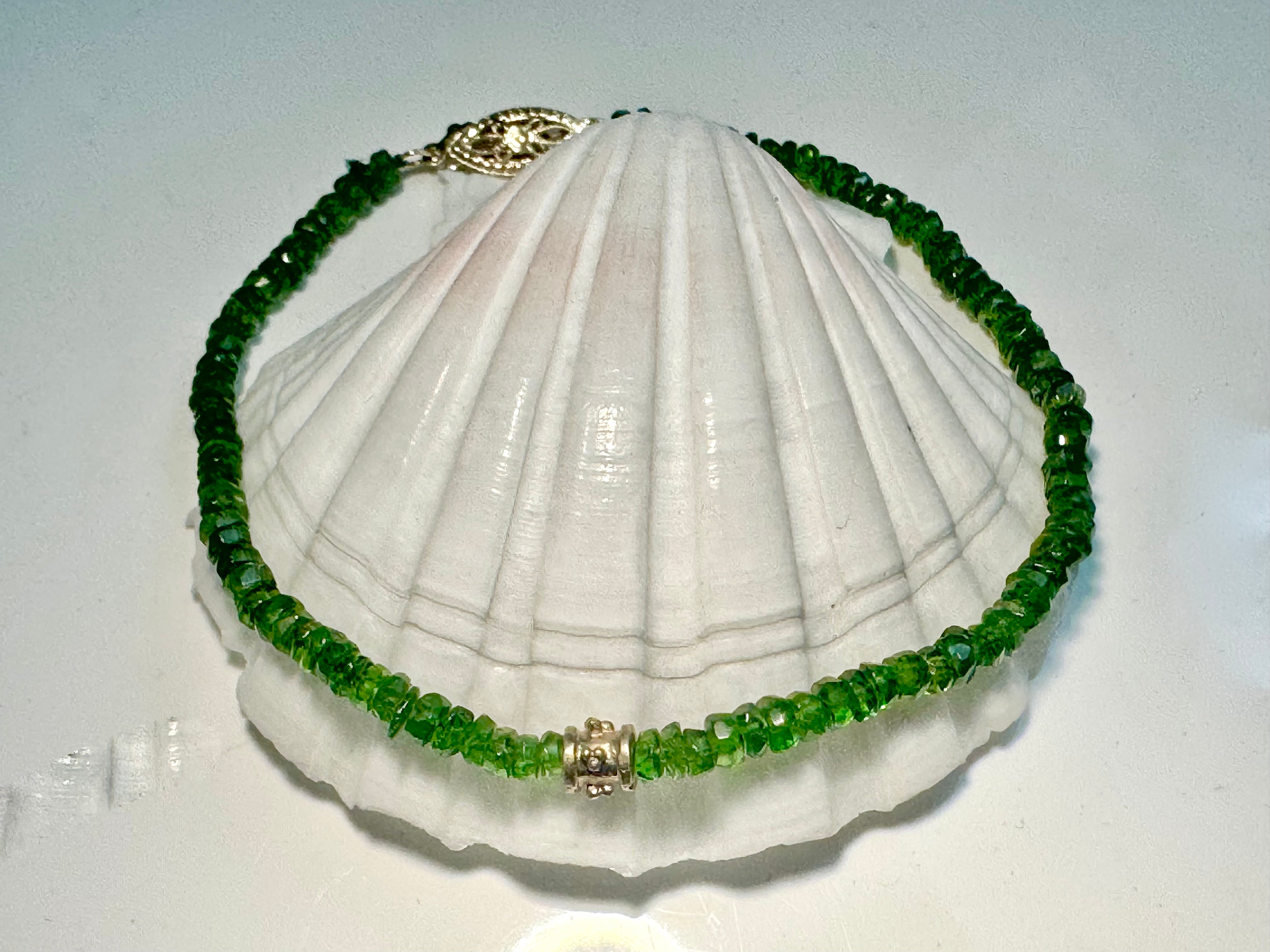 Green tourmaline 14k Gold Bracelet