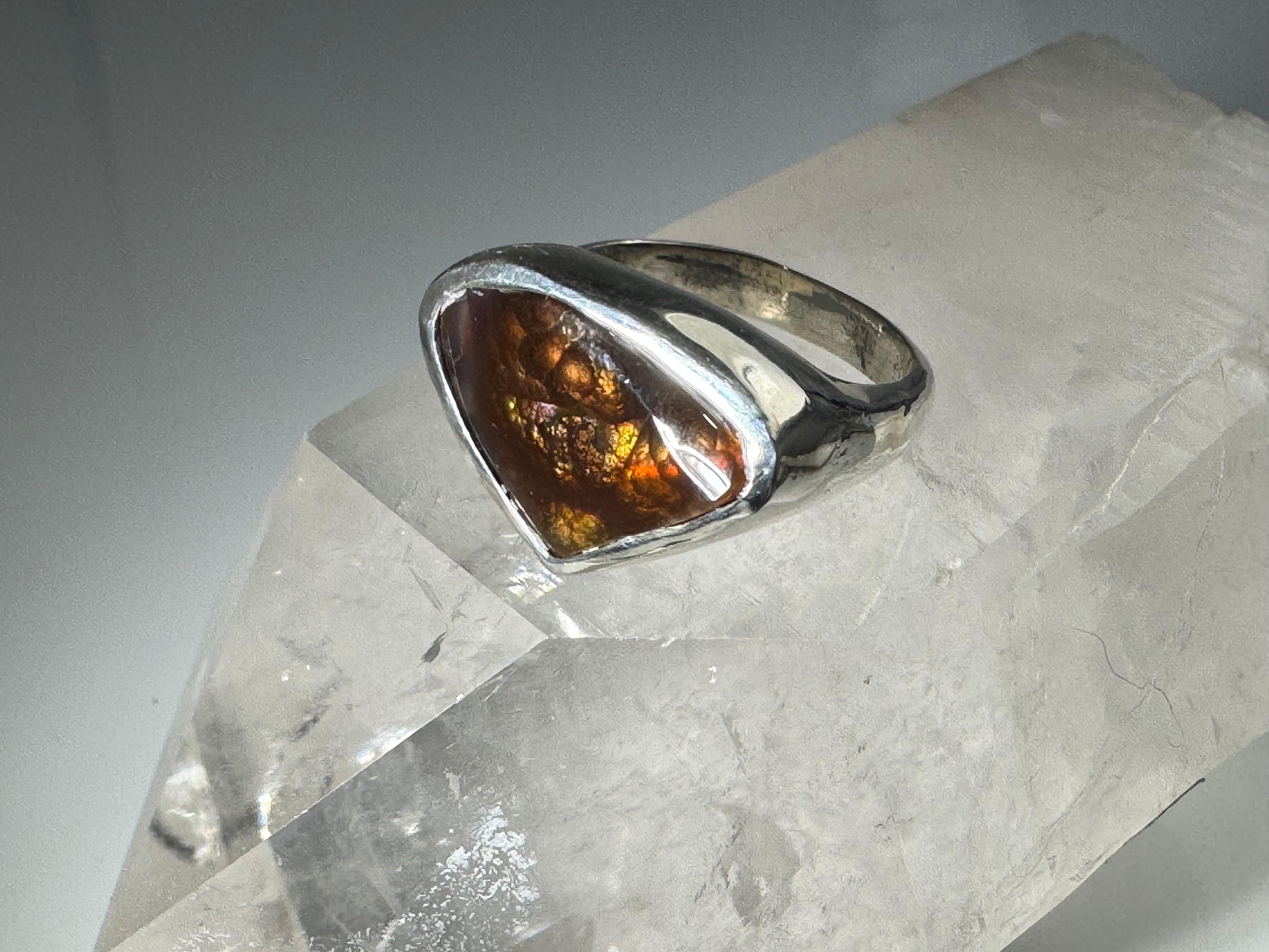 Fire Agate Sterling Men's Ring