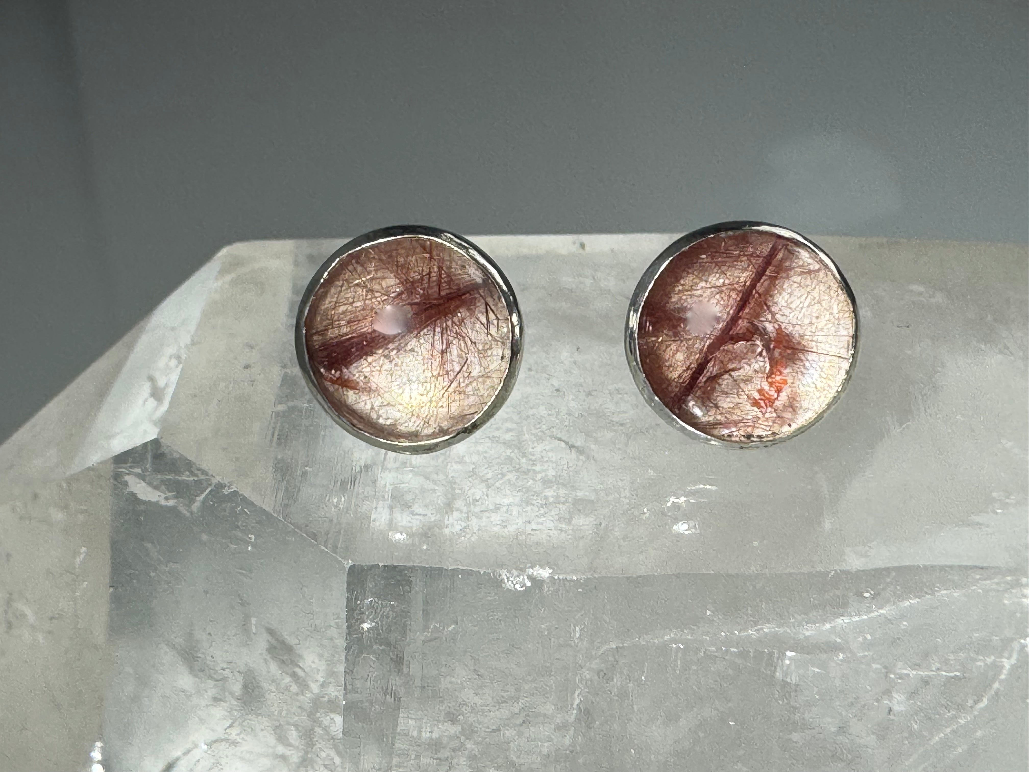 Rutilated 12m Sterling Studs