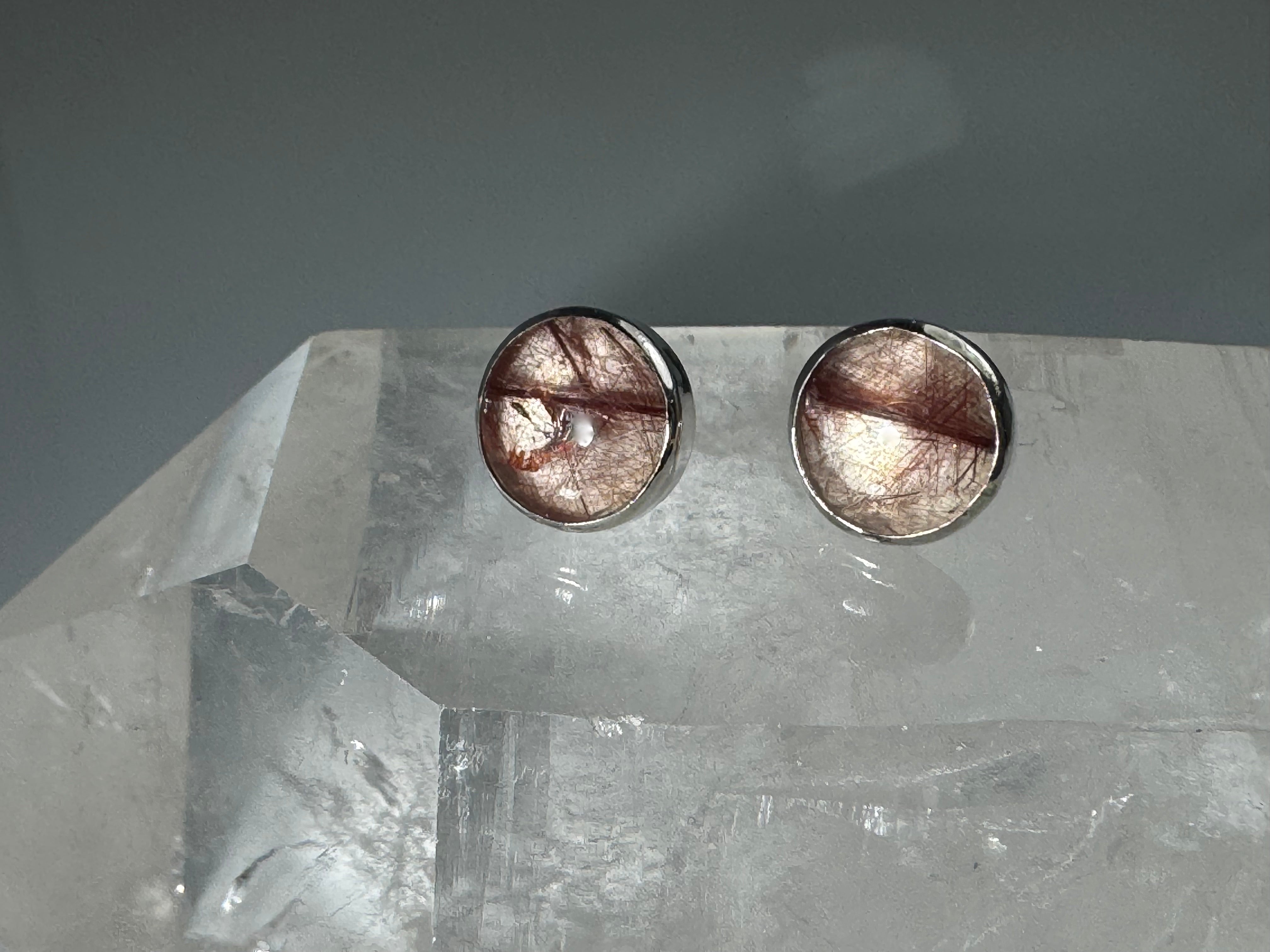 Rutilated 12m Sterling Studs