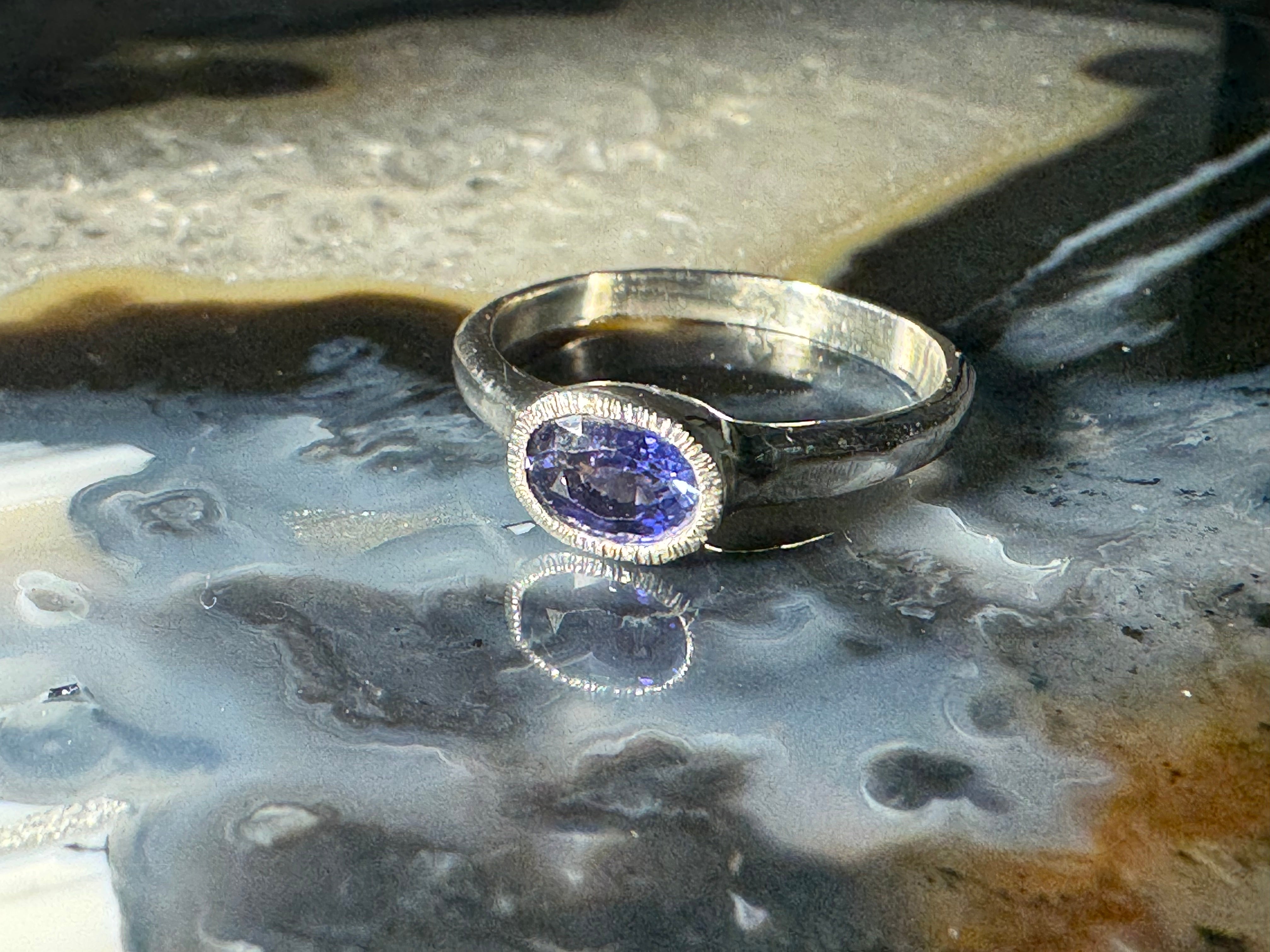 Purple Sapphire Sterling Ring