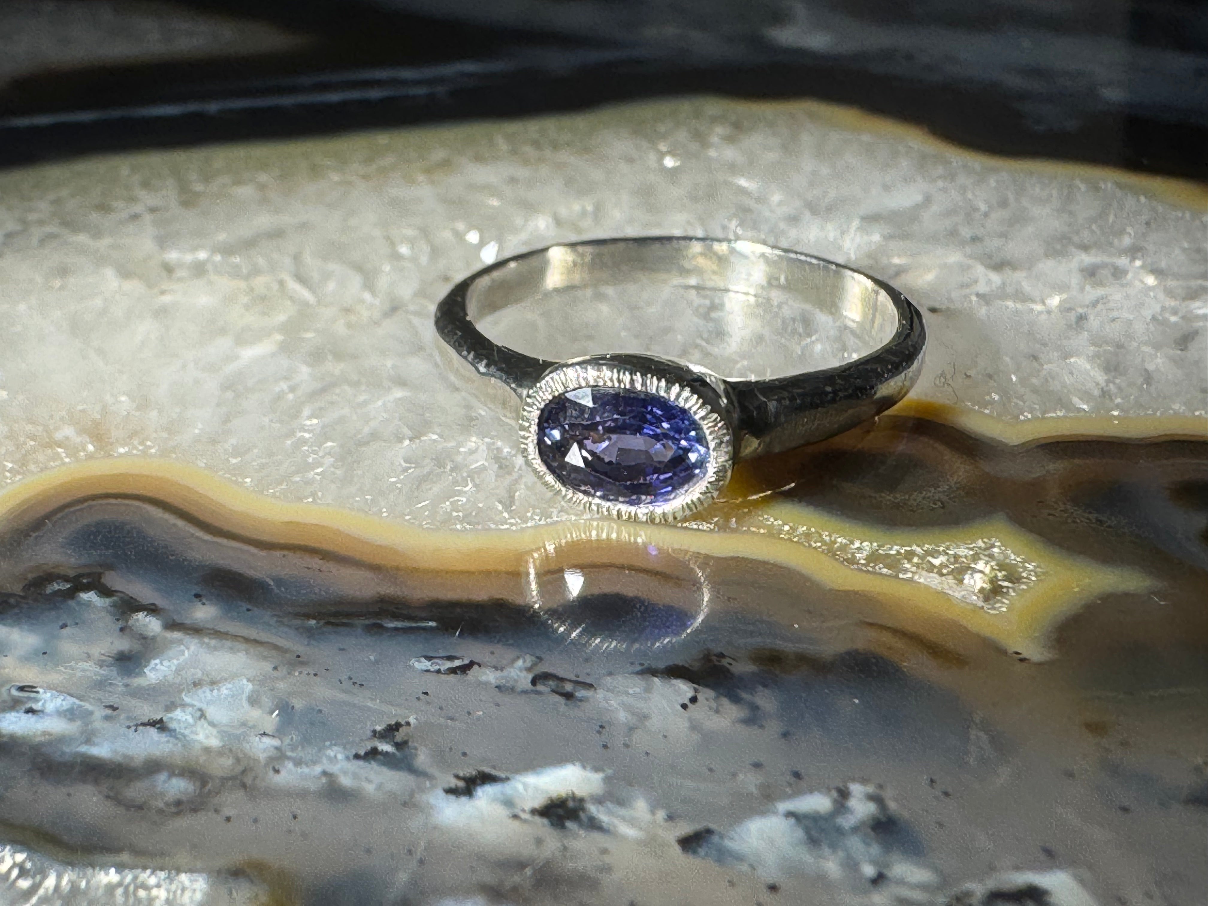 Purple Sapphire Sterling Ring