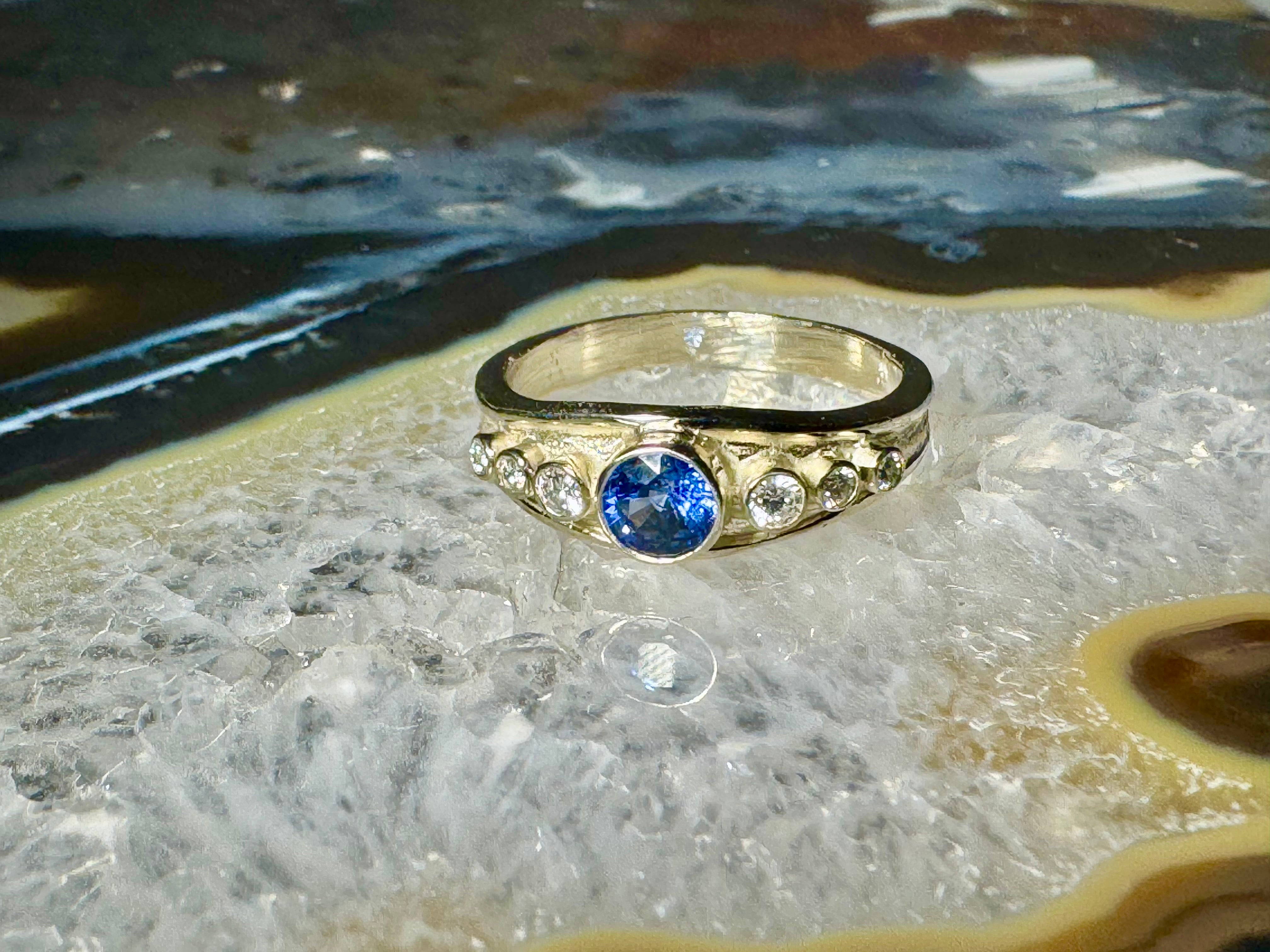 Sapphire & Diamond 14k Ring