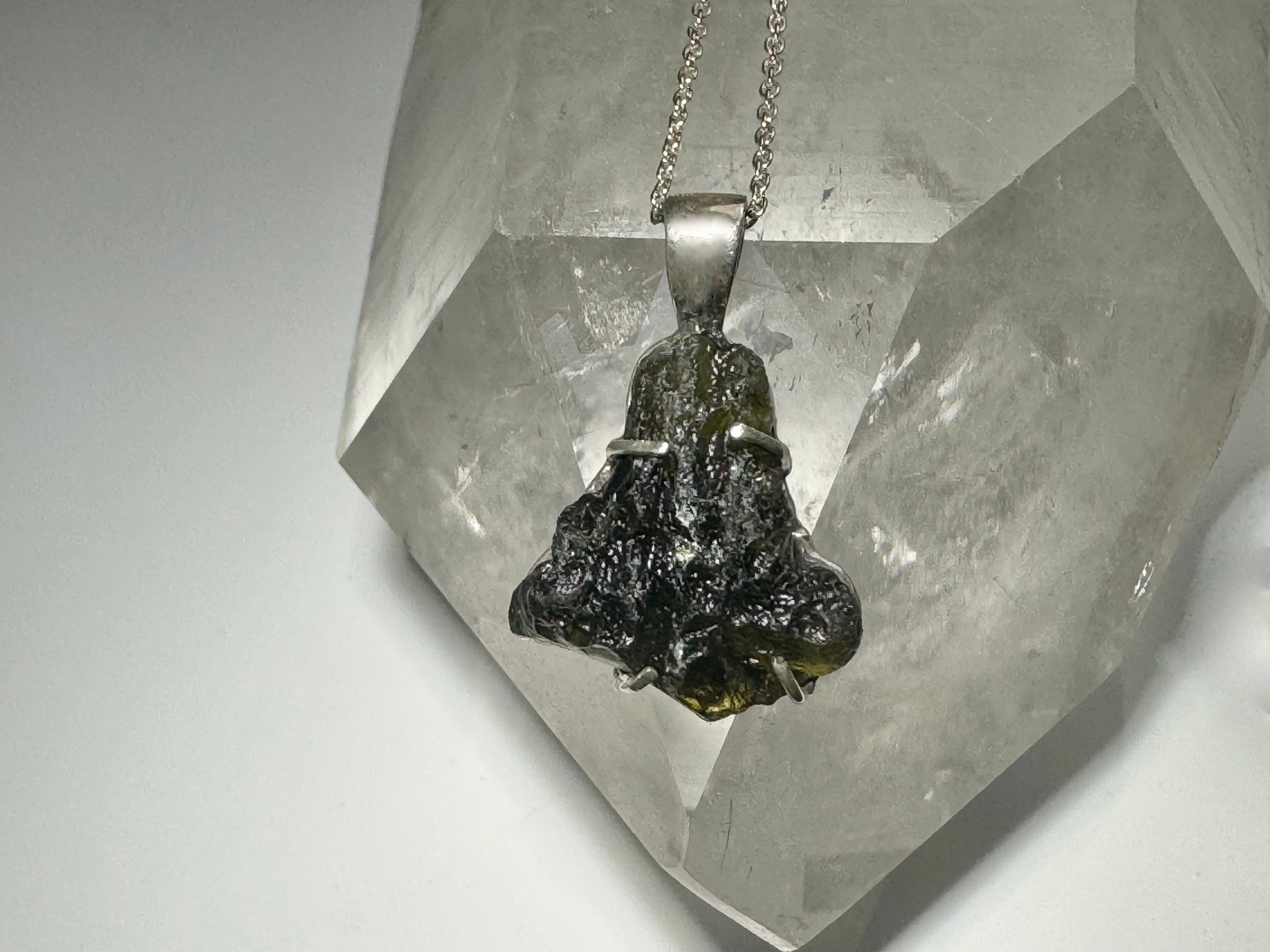 Moldavite Sterling Silver Pendant