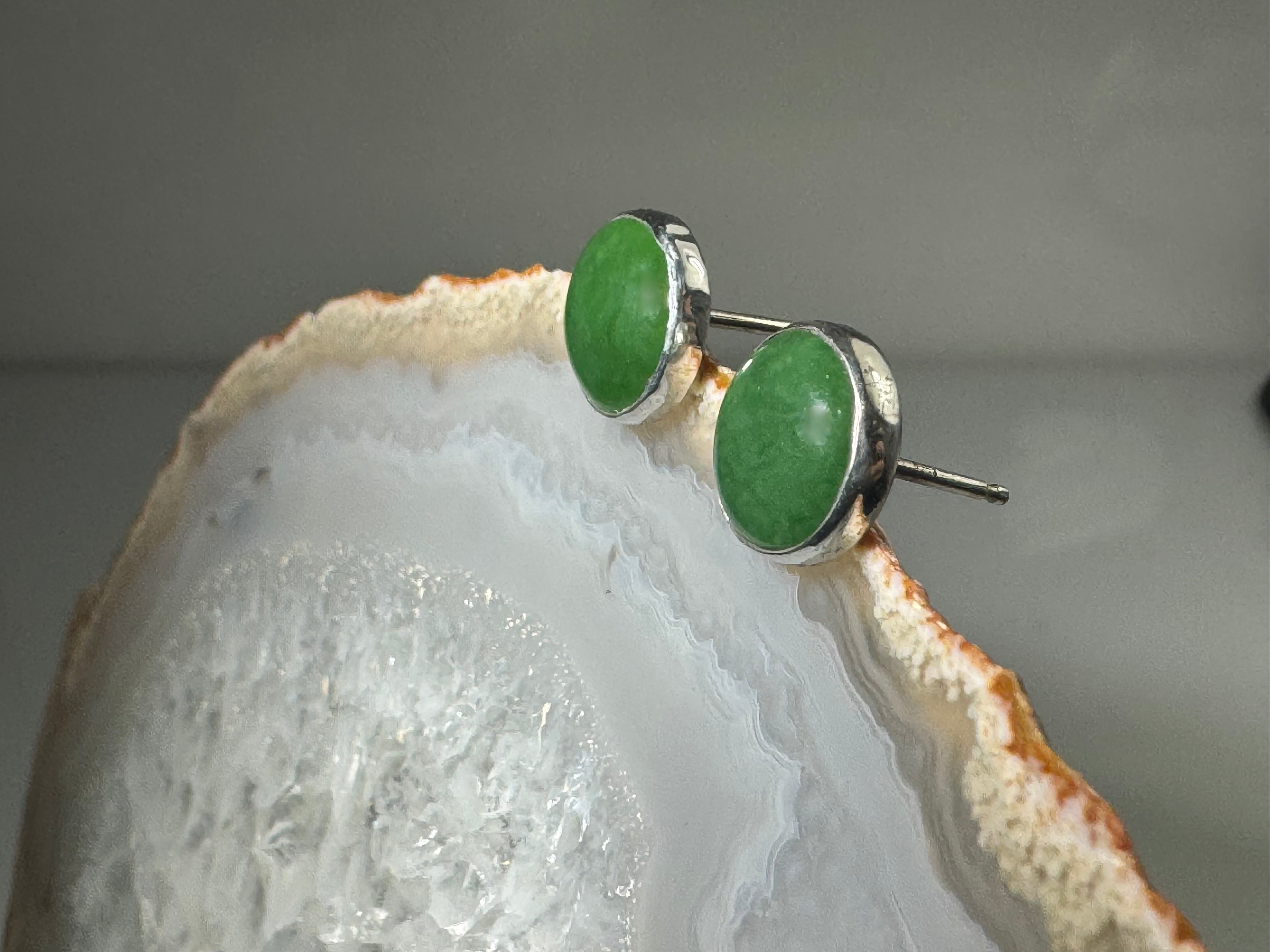 Jade (British Columbia Nephrite) Sterling Studs