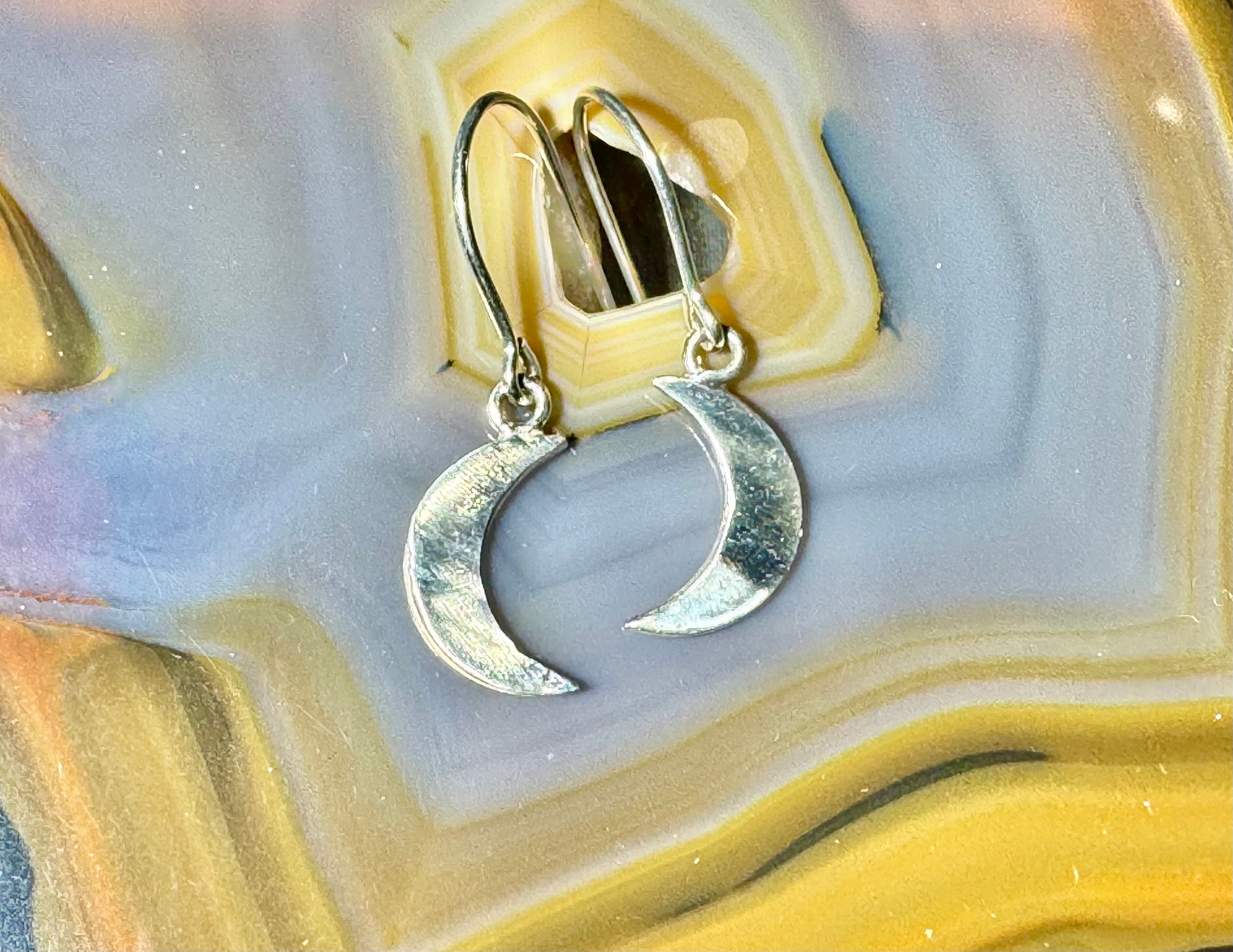 Crescent Moon Sterling Dangles