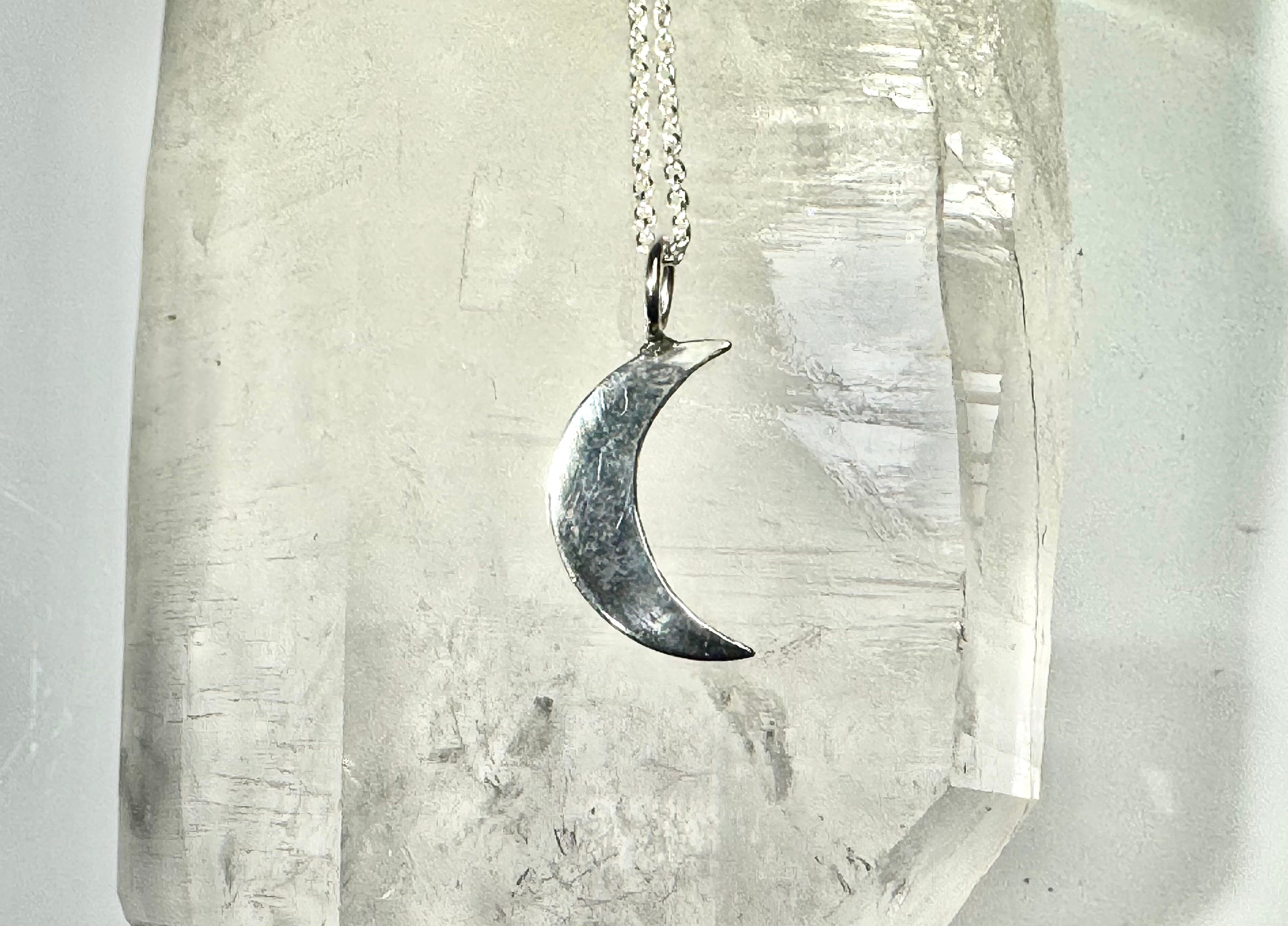 Crescent Moon Sterling Pendant
