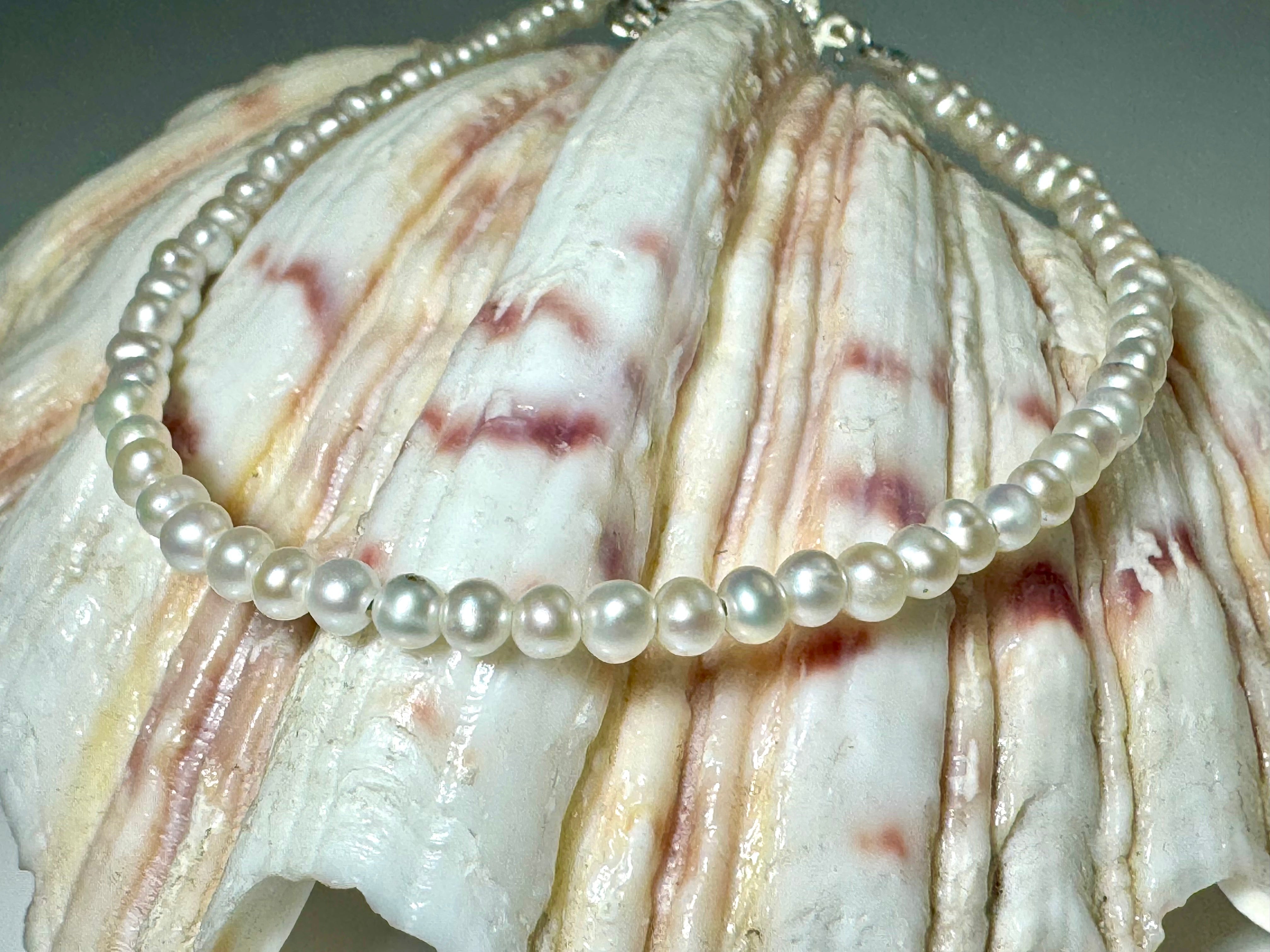Pearl Fresh Water 4mm Sterling Bracelet