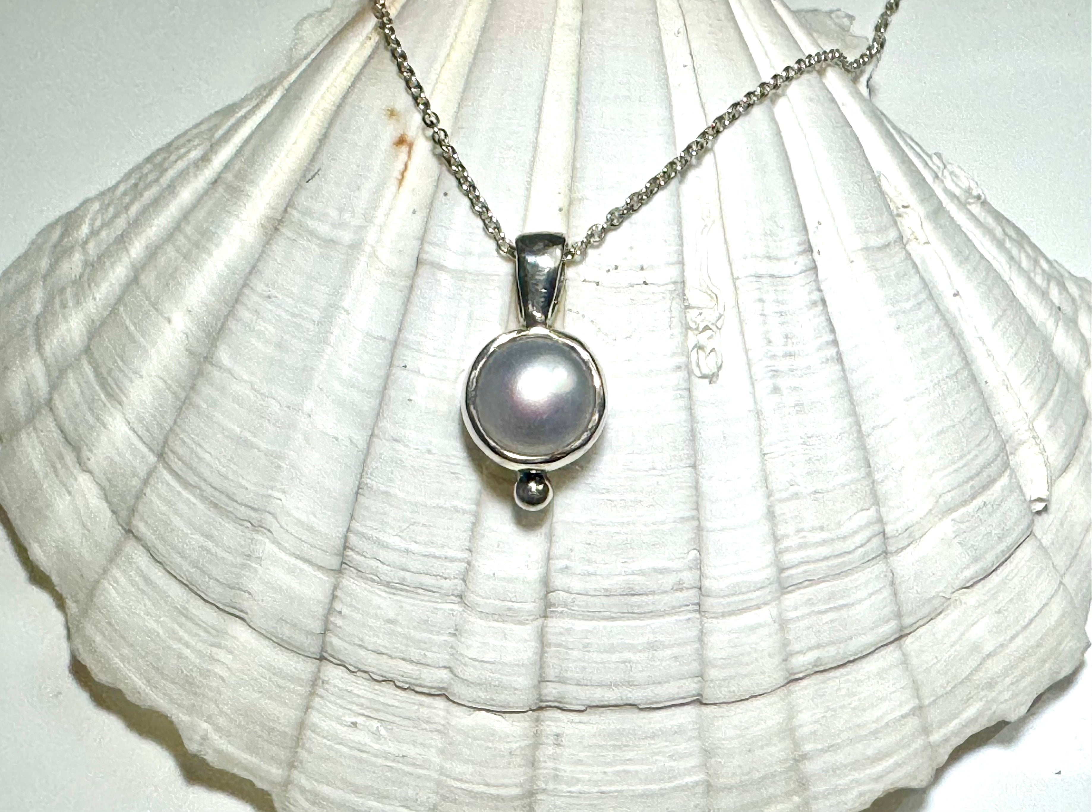 Pearl 8mm Sterling Pendant
