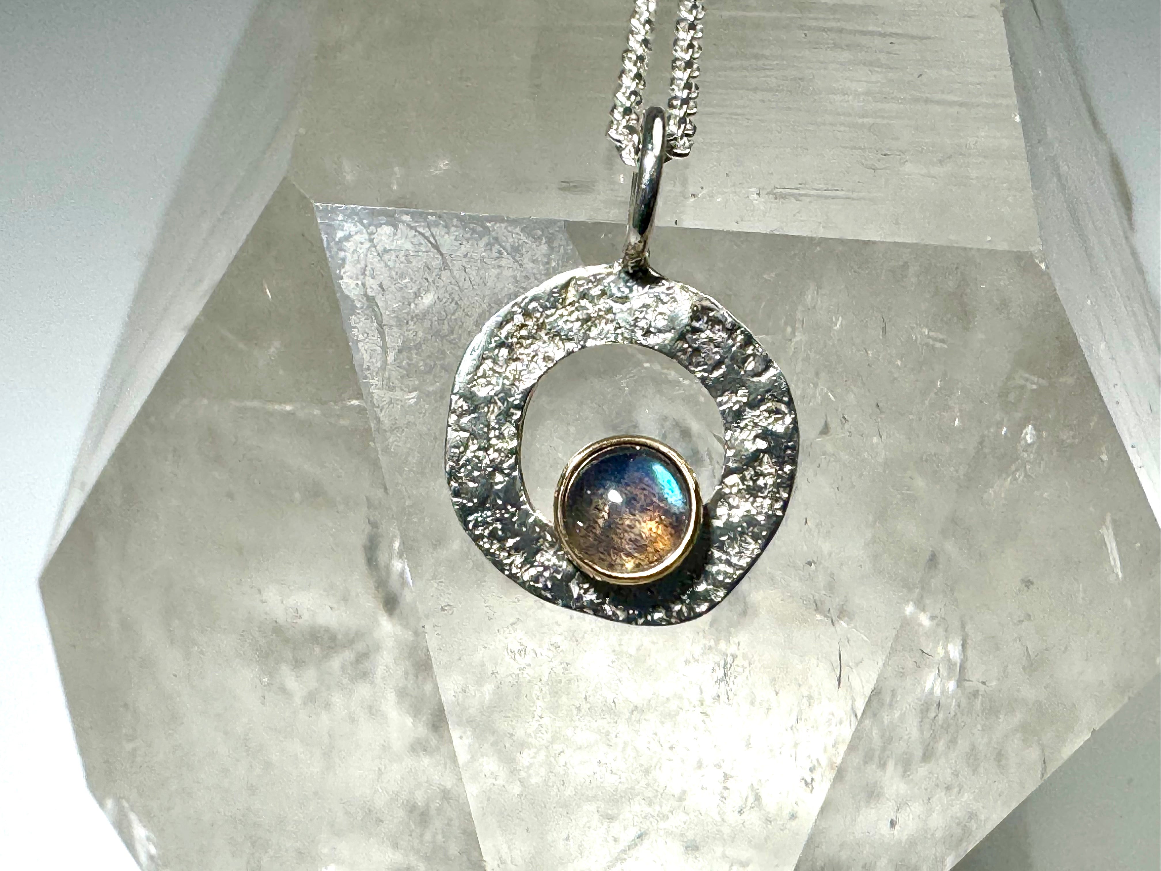 wuss 14k 5mm lab textured pendant 425.  lab36. 13mm. 1.1
