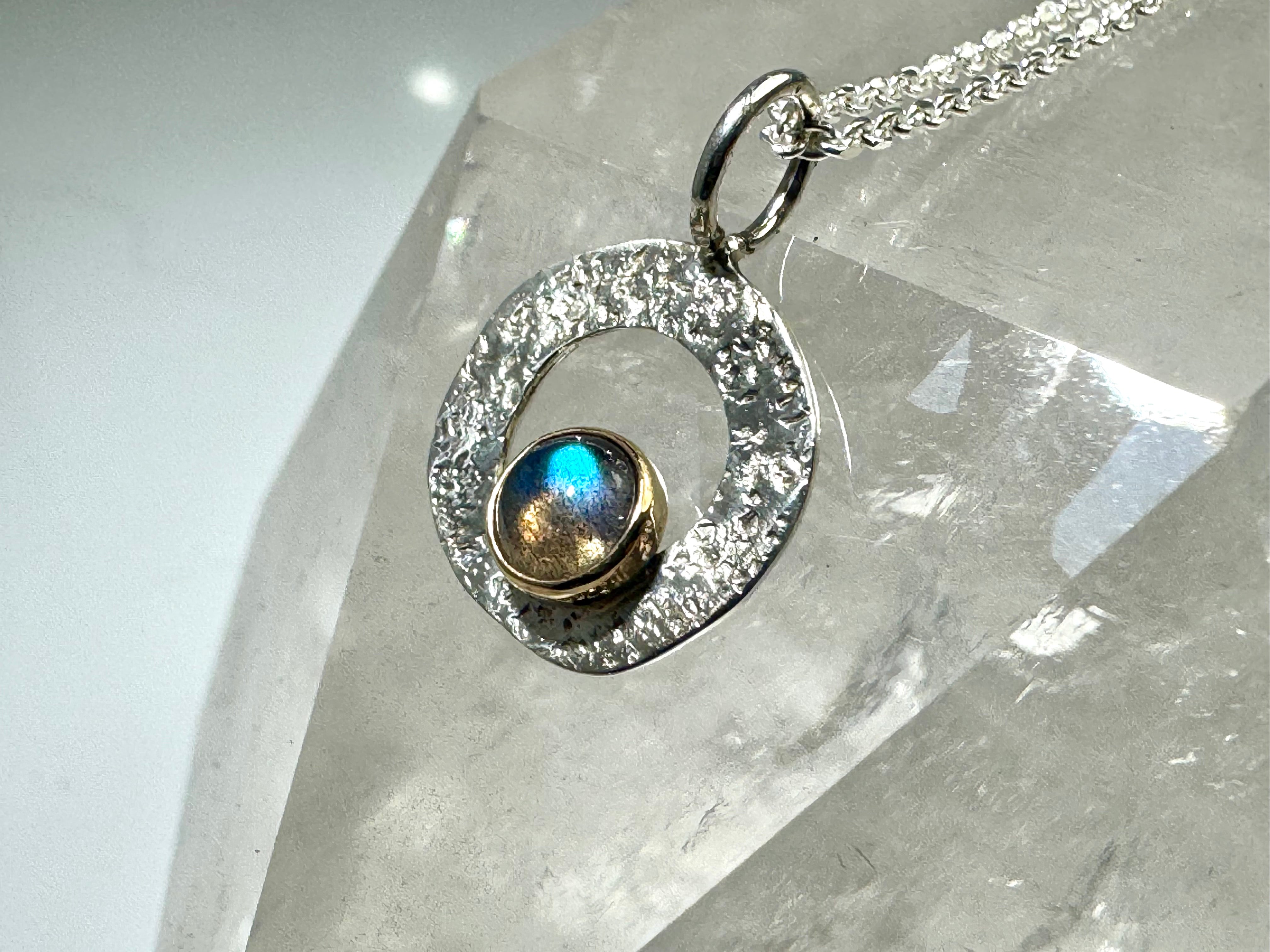 wuss 14k 5mm lab textured pendant 425.  lab36. 13mm. 1.1