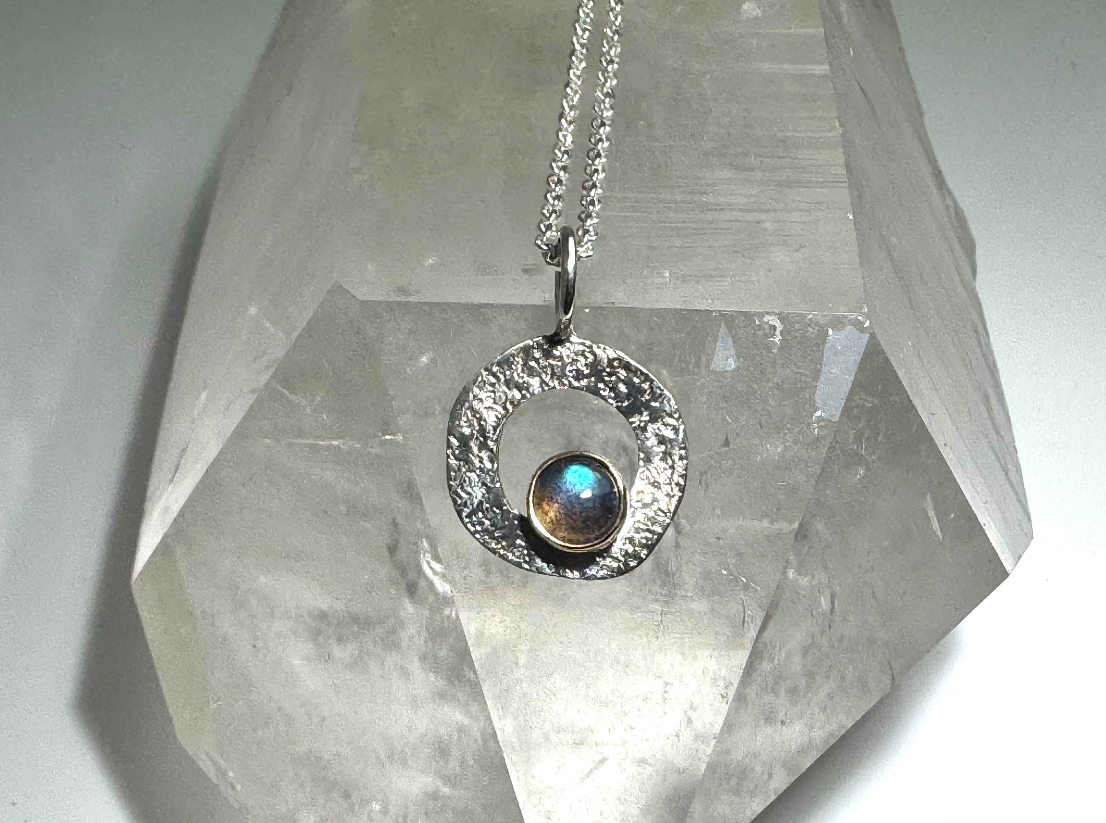 wuss 14k 5mm lab textured pendant 425.  lab36. 13mm. 1.1