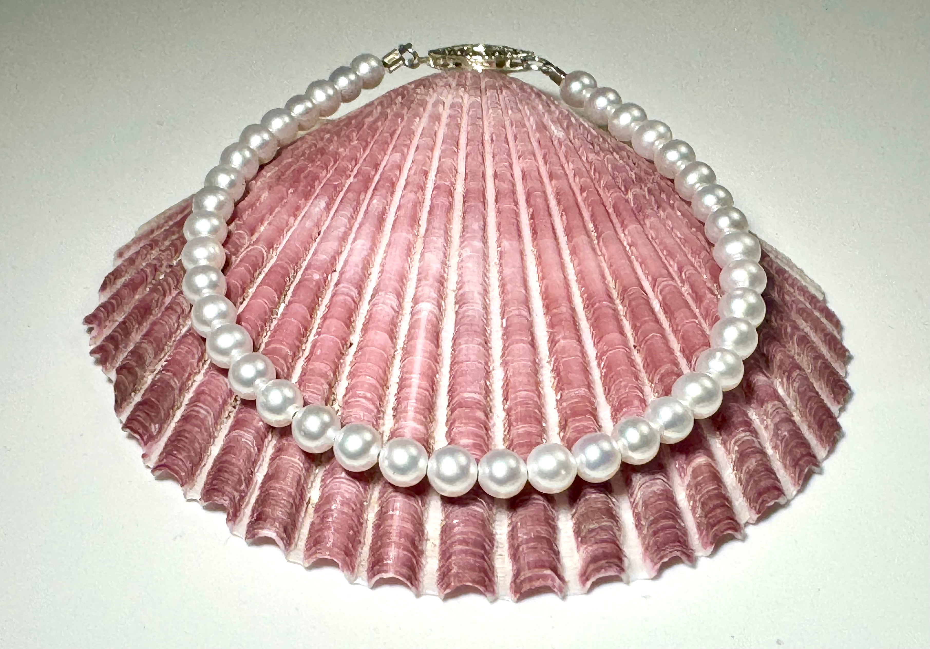 Pearl 4mm Sterling Silver Bracelet